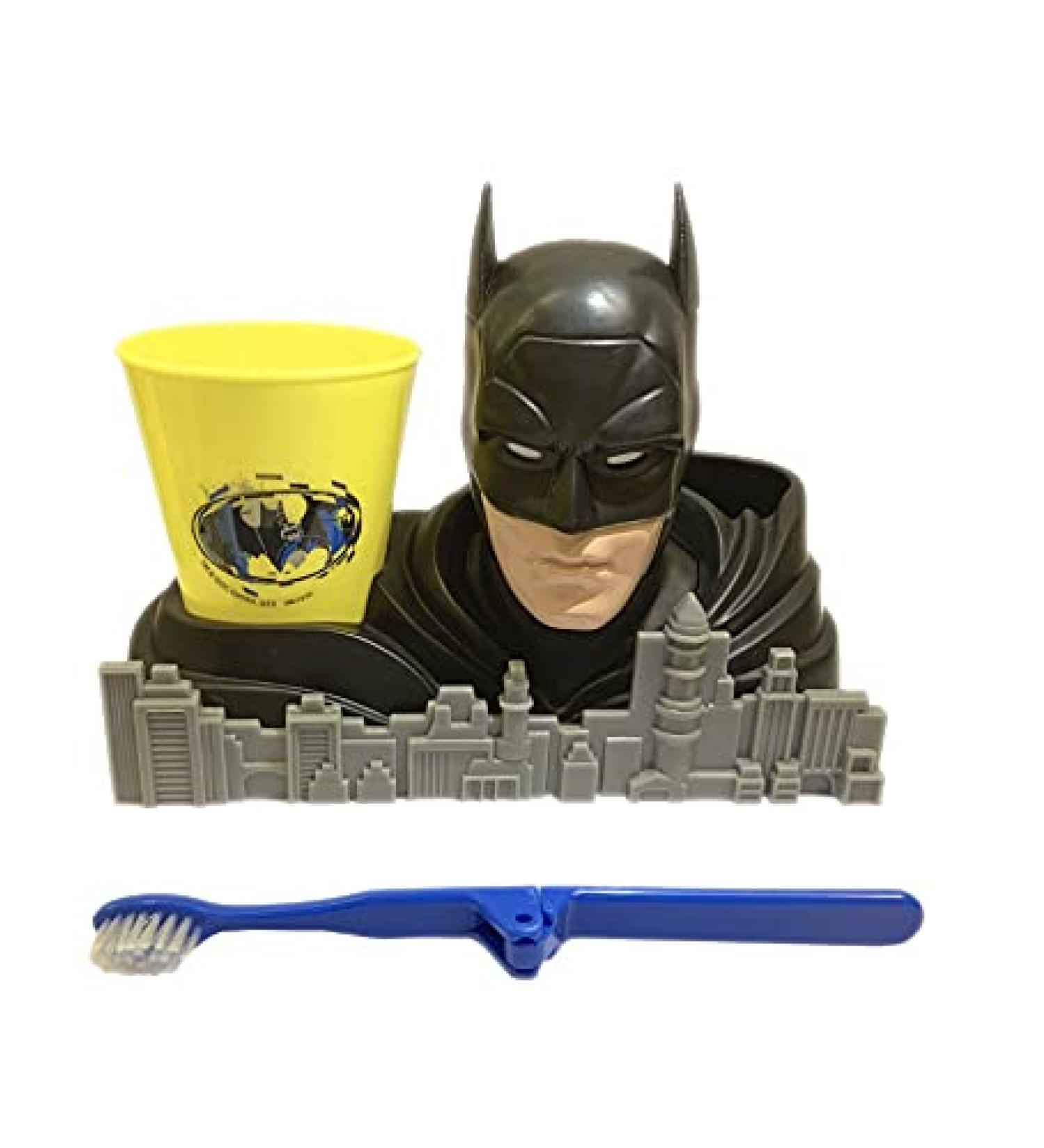 Centric Beauty LLC Batman Super Smile Set Toothbrush holder  Toothbrush  and Rinse Cup