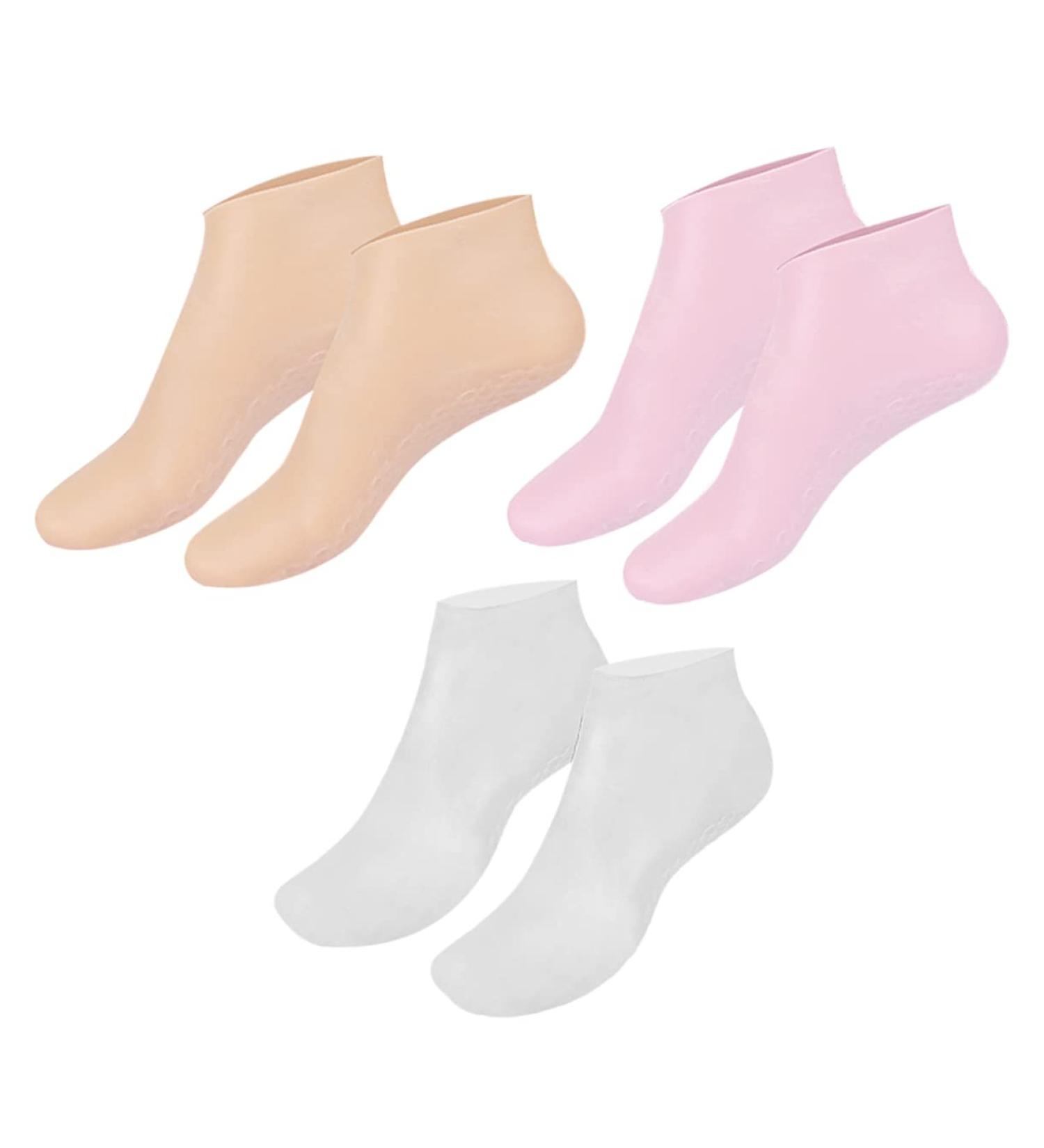 Housoutil 3 Pairs Moisturizing Socks Cracked Heel Socks Foot Lotion Ladies Socks Moisture Socks for Dry Feet Overnight Silicone Socks Foot Care Gel Socks Sebs Honeycomb Spa - Buy Online on GoSupps.com