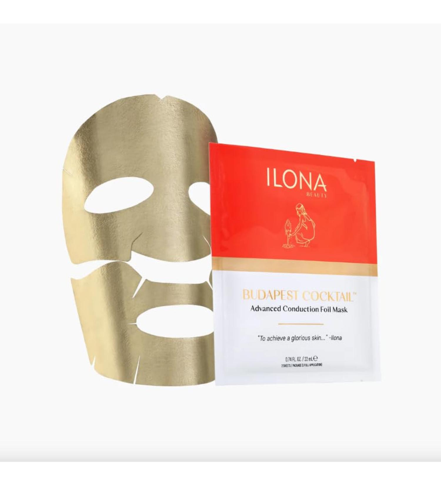 ILONA Budapest Cocktail Mask - Deeply Hydrating Foil | Olive Oil Honey Shea Butter & Vitamin C for Smooth Skin & Wrinkle Improvement - 1 Mask 1.2 oz - International Shipping Available - Buy Online on GoSupps.com
