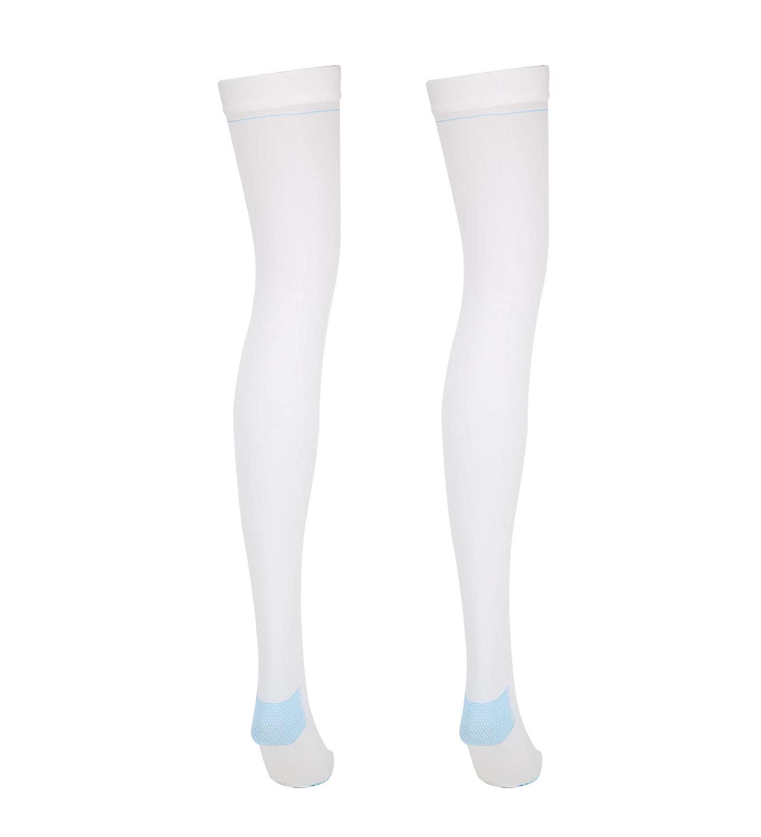 Varicose Veins Compression Socks - Long-Life Odorless Stockings for Surgery Recovery & Thrombus Prevention - Pure White - Buy Online on GoSupps.com