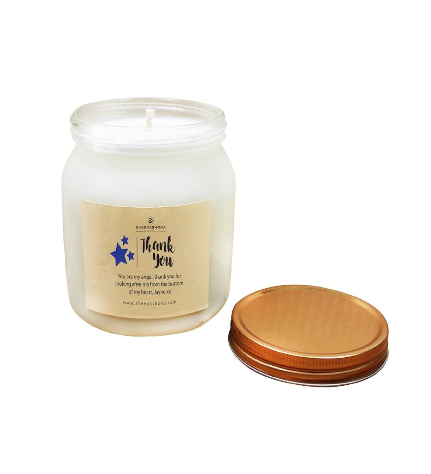 Thank You Personalised Honey Pot Candle Made to Order/Handmade/Personalised/SOYA Wax (Citrus Orange & Chilli Large) Citrus Orange & Chilli Large - Buy Online on GoSupps.com