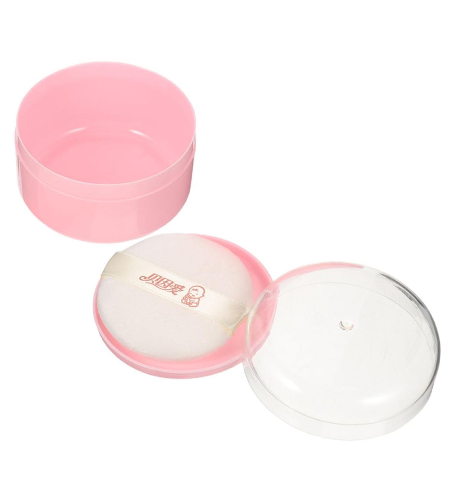 FRCOLOR Box Body Powder Puff Box Powder Puffs for Loose Powder Body Powder Puff Container Empty Powder Puff Holder Small Powder Puff Container Baby Plastic Portable Dry Puff - Buy Online on GoSupps.com