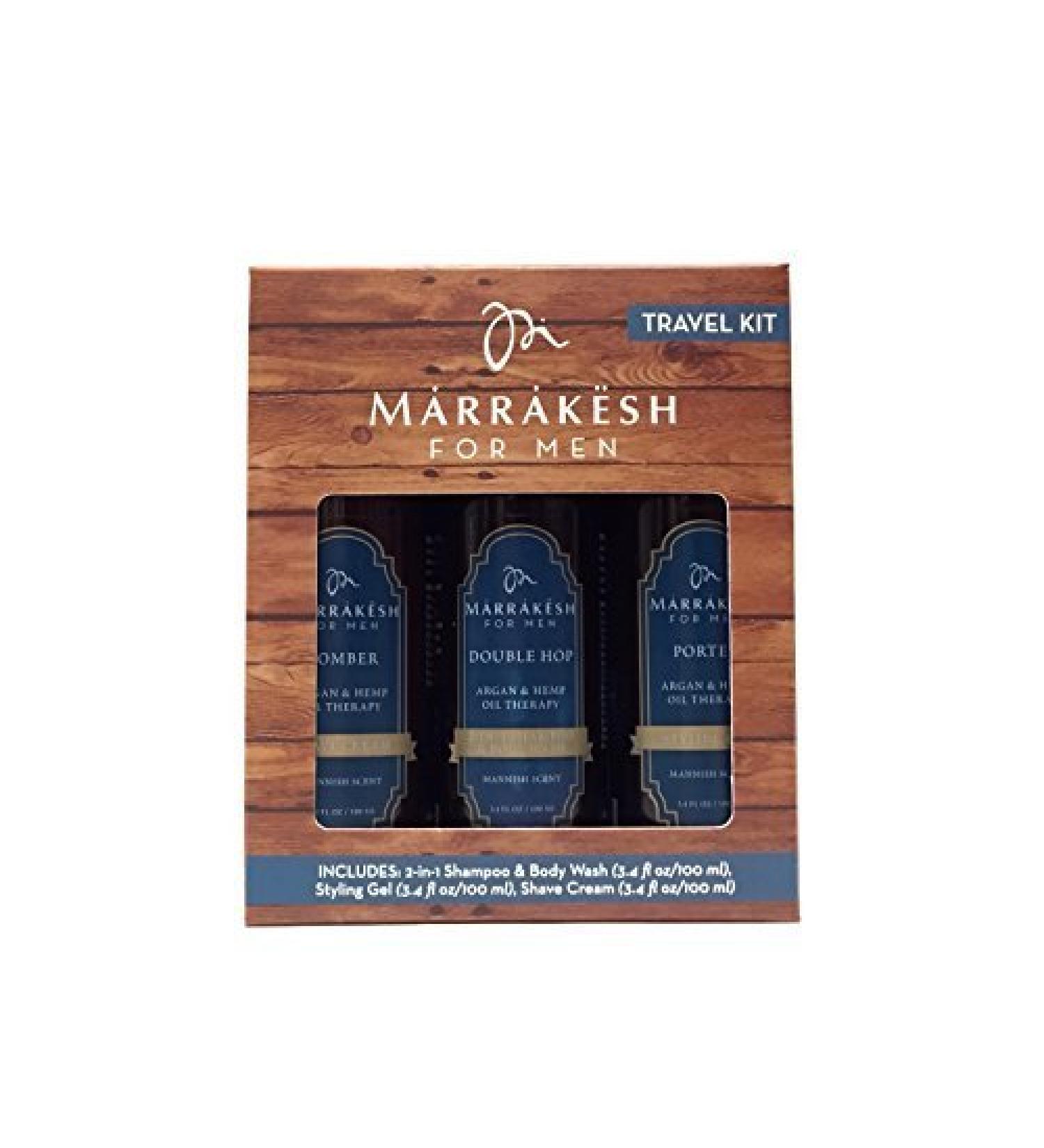 Marrakech for Men Travel Kit (shaving cream styling gel 2-in-1 shampoo and shower gel) by Marrakech