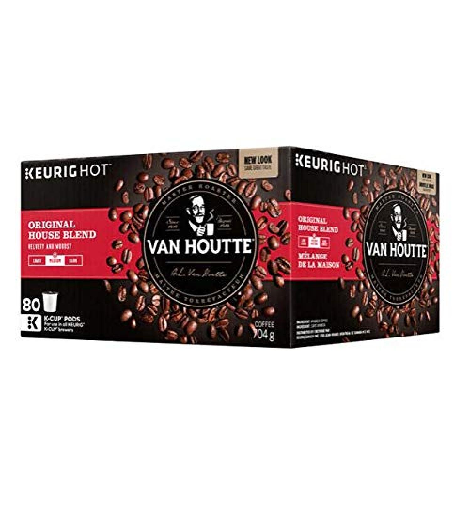 Van Houtte Original House Blend Medium Roast Coffee (80 Count) K-Cup Keurig Compatible Pods
