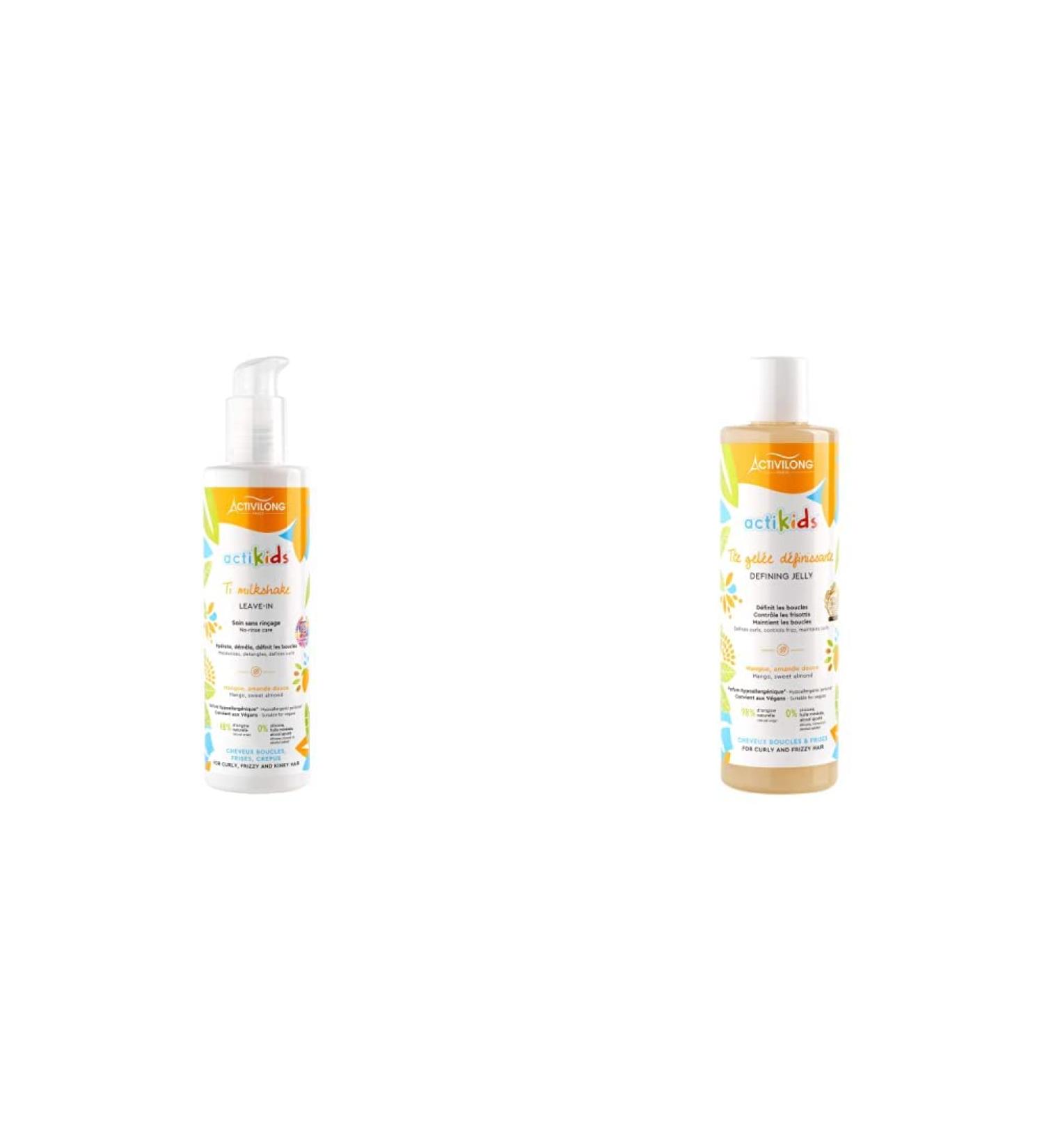 Activilong Actikids Ti Milkshake Leave In Cr me La Mangue/L'amande Douce 240 Ml & Actikids Tite Gel e D finissante Mangue et Amande Douce 260 ml + Tite Gel e D finissante