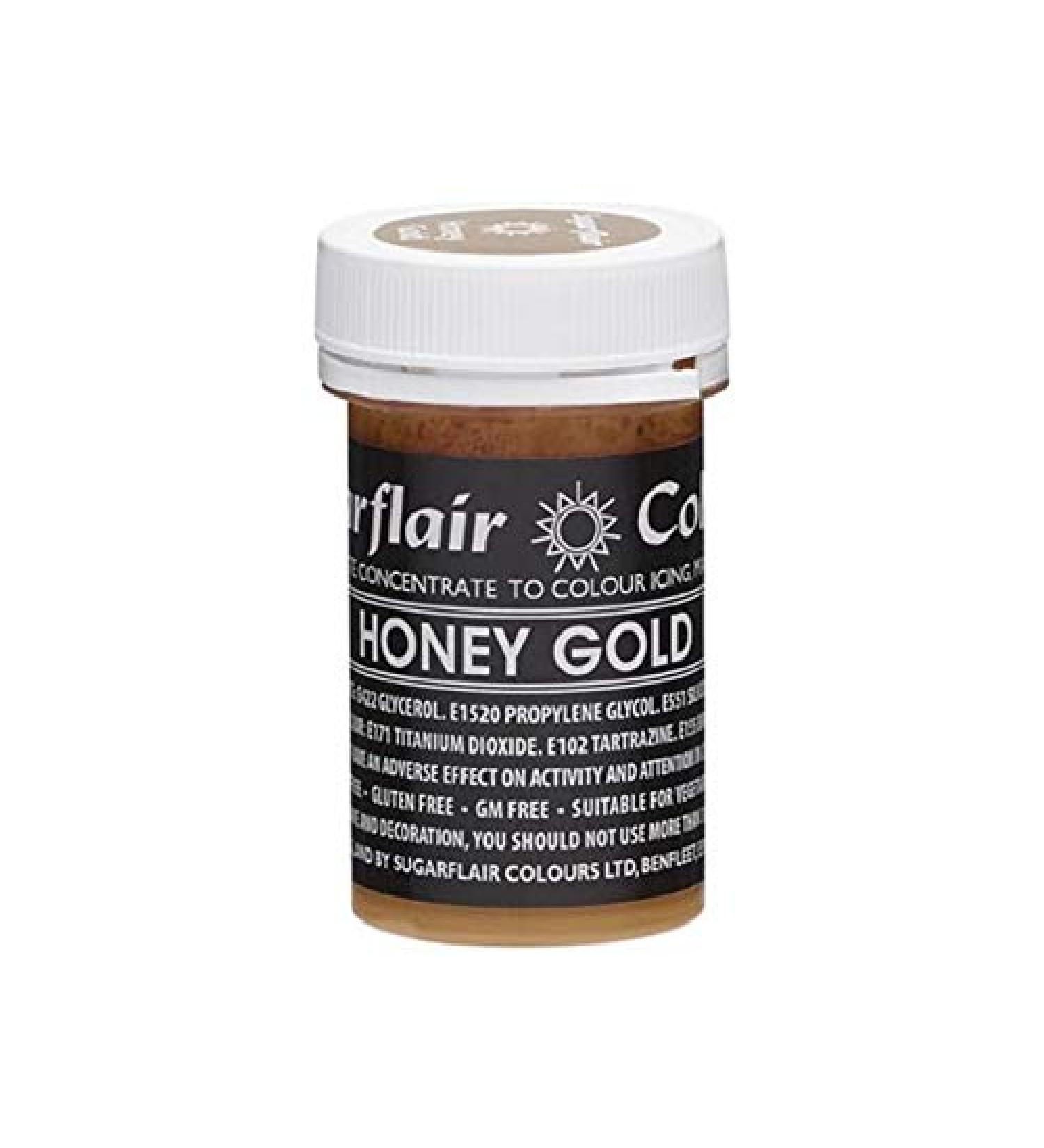 Sugarflair HONEY GOLD Pastel Paste Gel Edible Concentrated Food Icing Colour