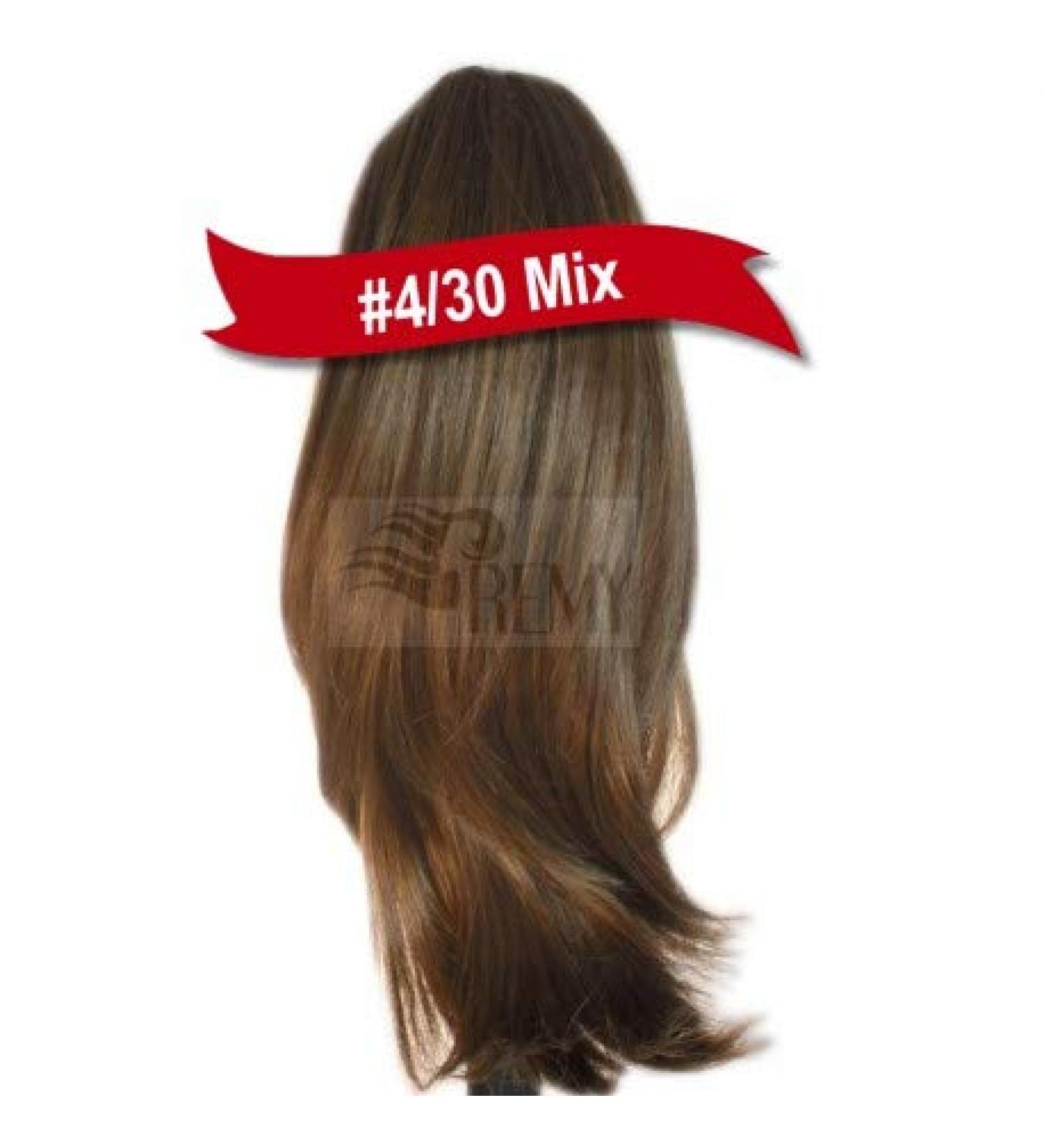 RemyHaar.eu | 30cm Clip-In Ponytail Hair Extension (100g) - Straight Brown Mix 4/30# - Perfect for Effortless Style - Buy Online on GoSupps.com