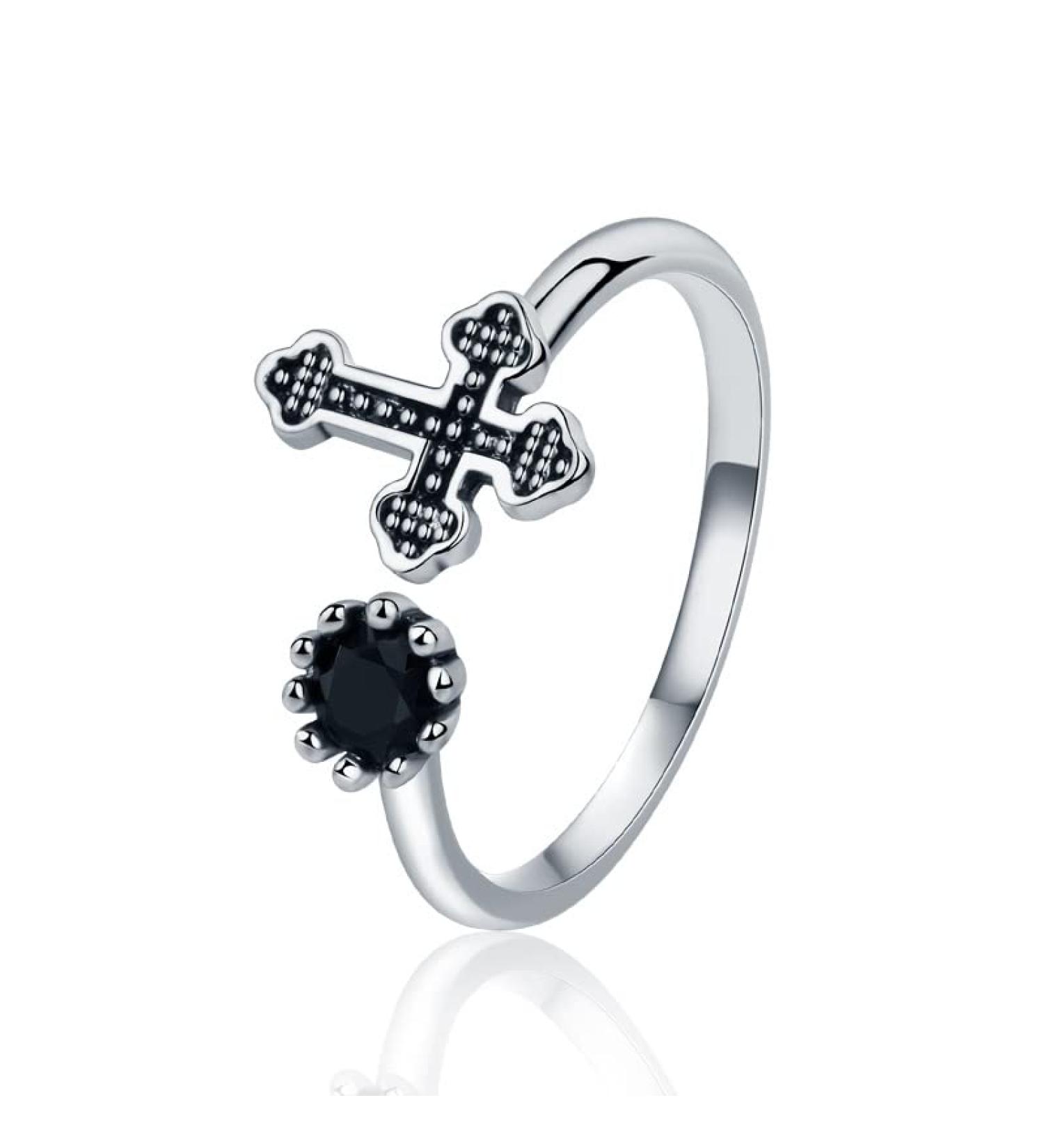 DNCG Ladies Vintage Ring Fashion Simple Personality Cross Ring Open Ring Ring - Buy Online on GoSupps.com