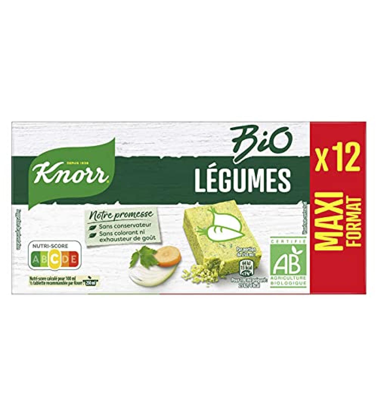 Knorr Dehydrated Vegetable Broth, Organic, The 12 Cubes, 120 g