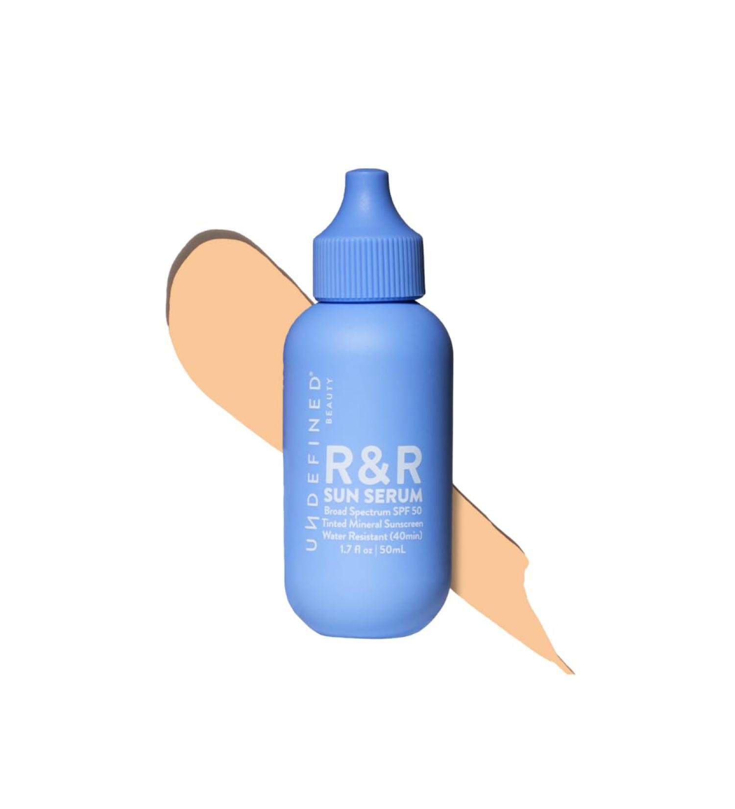 Buy Undefined Beauty R&R Sun Serum SPF 50 - Tinted Mineral Sunscreen with Niacinamide Water Resistant Blue Light Protection - Light Tint (1.7oz) | International Shipping Available - Buy Online on GoSupps.com