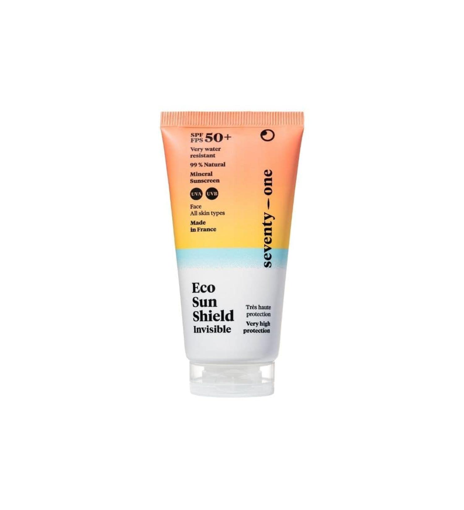 Seventyone Percent Eco Sun Shield SPF 50+ - High Protection Face Sunscreen | Vegan 100% Mineral Filters No White Spots | Made in France - 40 ml - Buy Online on GoSupps.com
