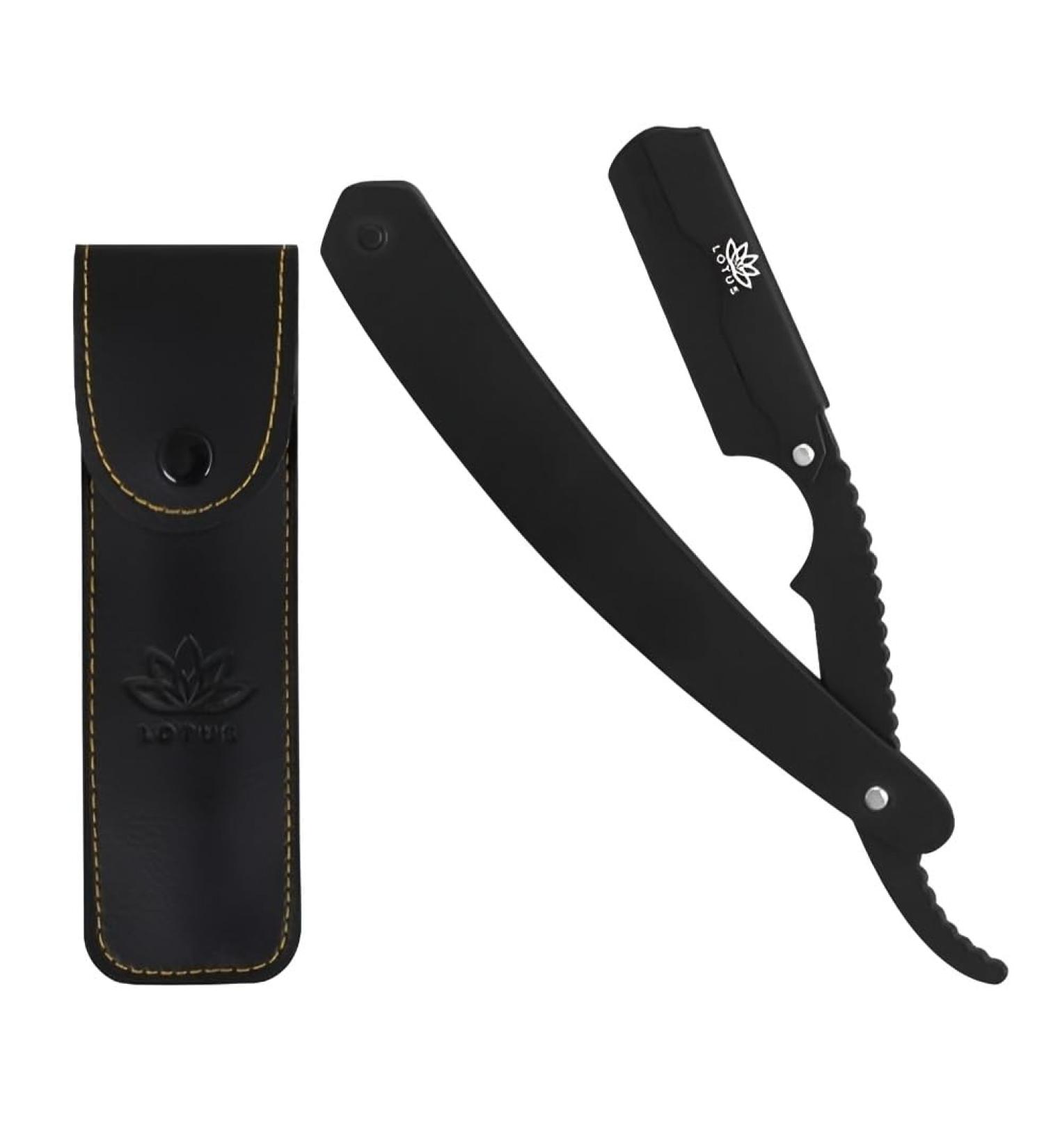 Premium Straight Edge Razors for Men - Stainless Steel Barber Razor for Close Shaving & Beard Styling - Includes Black Pouch - Buy Online on GoSupps.com