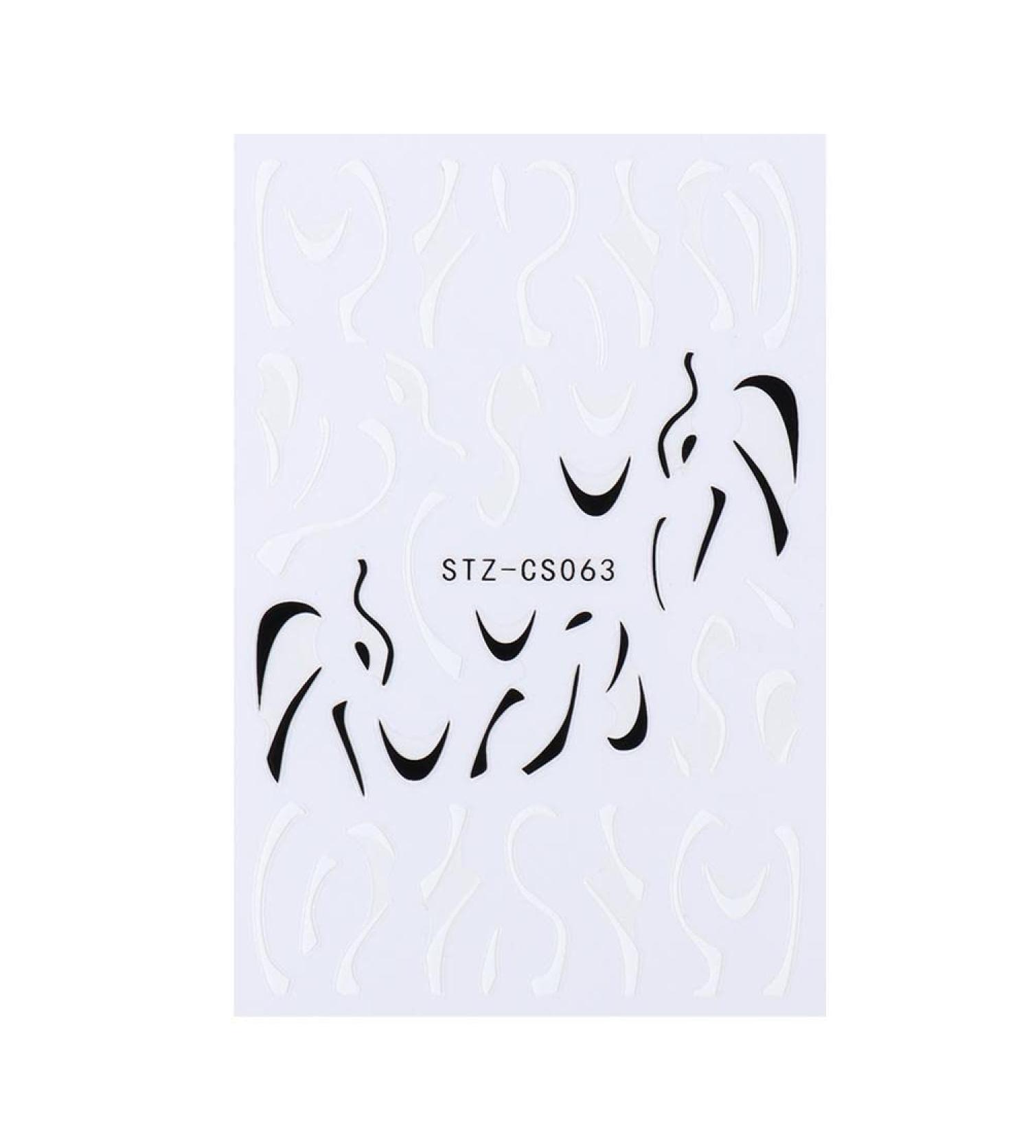 Adhesive Decals Black Blue Green DIY Manicure Wave French French Tips Nail Stickers Silver White 3D(STZ-CS063) - Buy Online on GoSupps.com