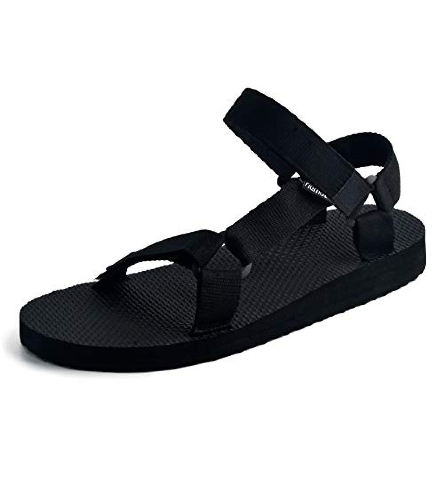 Riemot Women's Men's Hiking Sandals | Adjustable Sport Sandals | Non-slip Beach Water Shoes | Black - Buy Online on GoSupps.com
