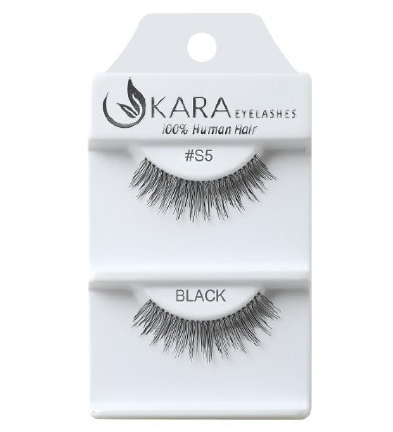 Kara Beauty Human Hair Eyelashes - S5 (Pack of 12) by Kara Beauty