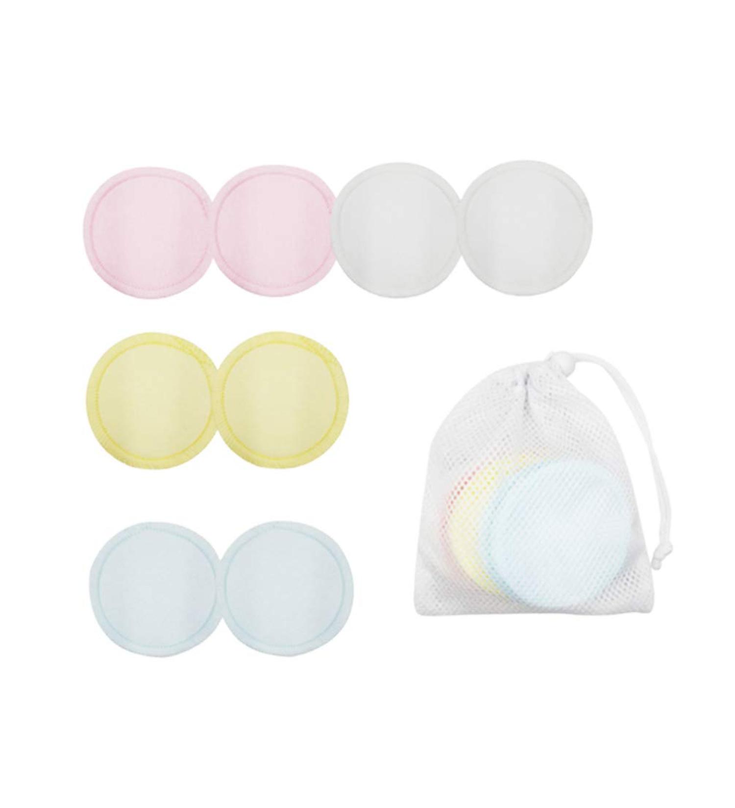 8th Cotton Round Washable Facial Cleaning Towels | Reusable Make-up Pads & Peeling Pads - Bamboo Cotton 8pcs - Buy Online on GoSupps.com