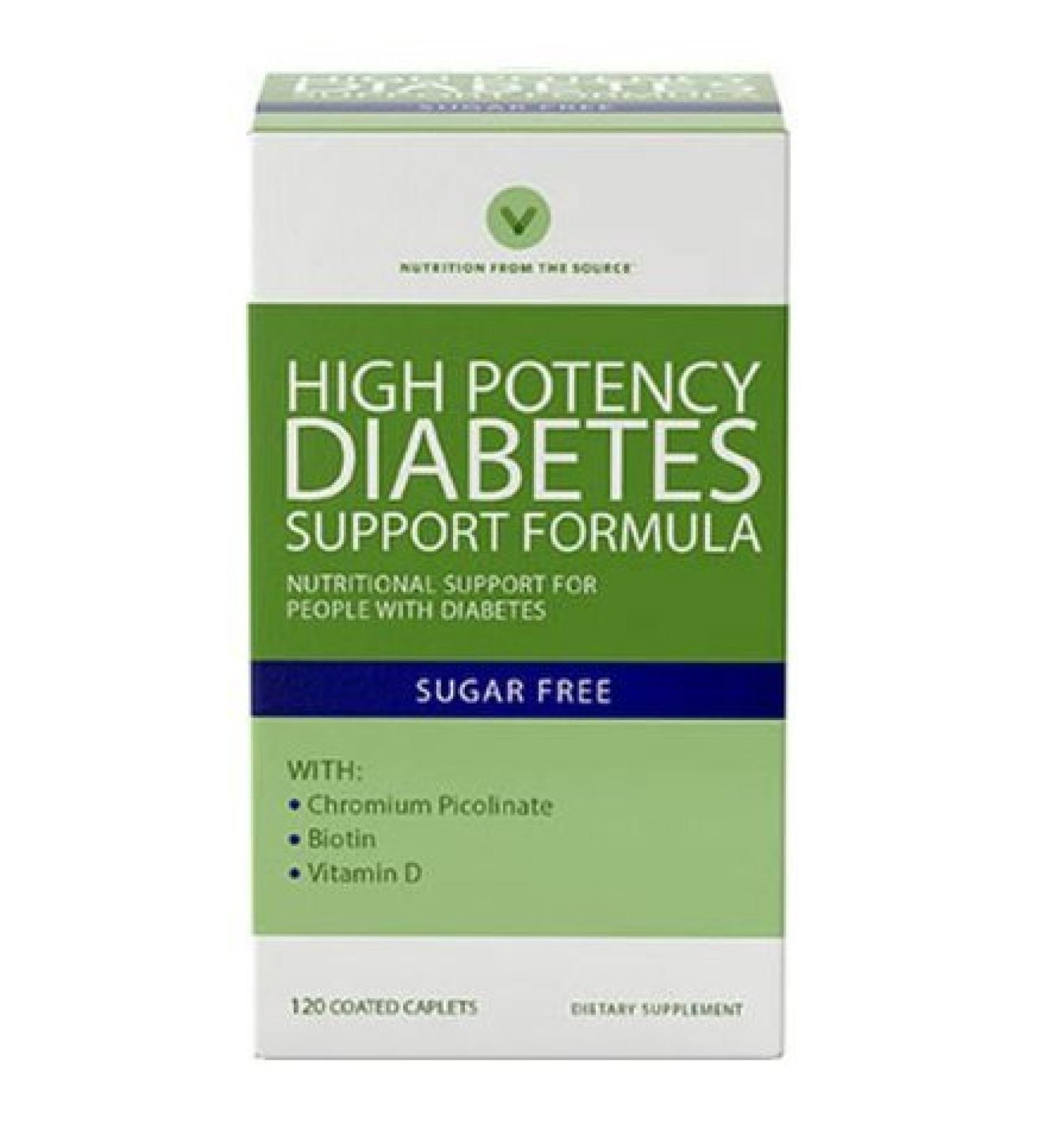 Vitamin World High Potency Diabetic Nutritional Support Formula For People With Diabetes 120 coated caplets