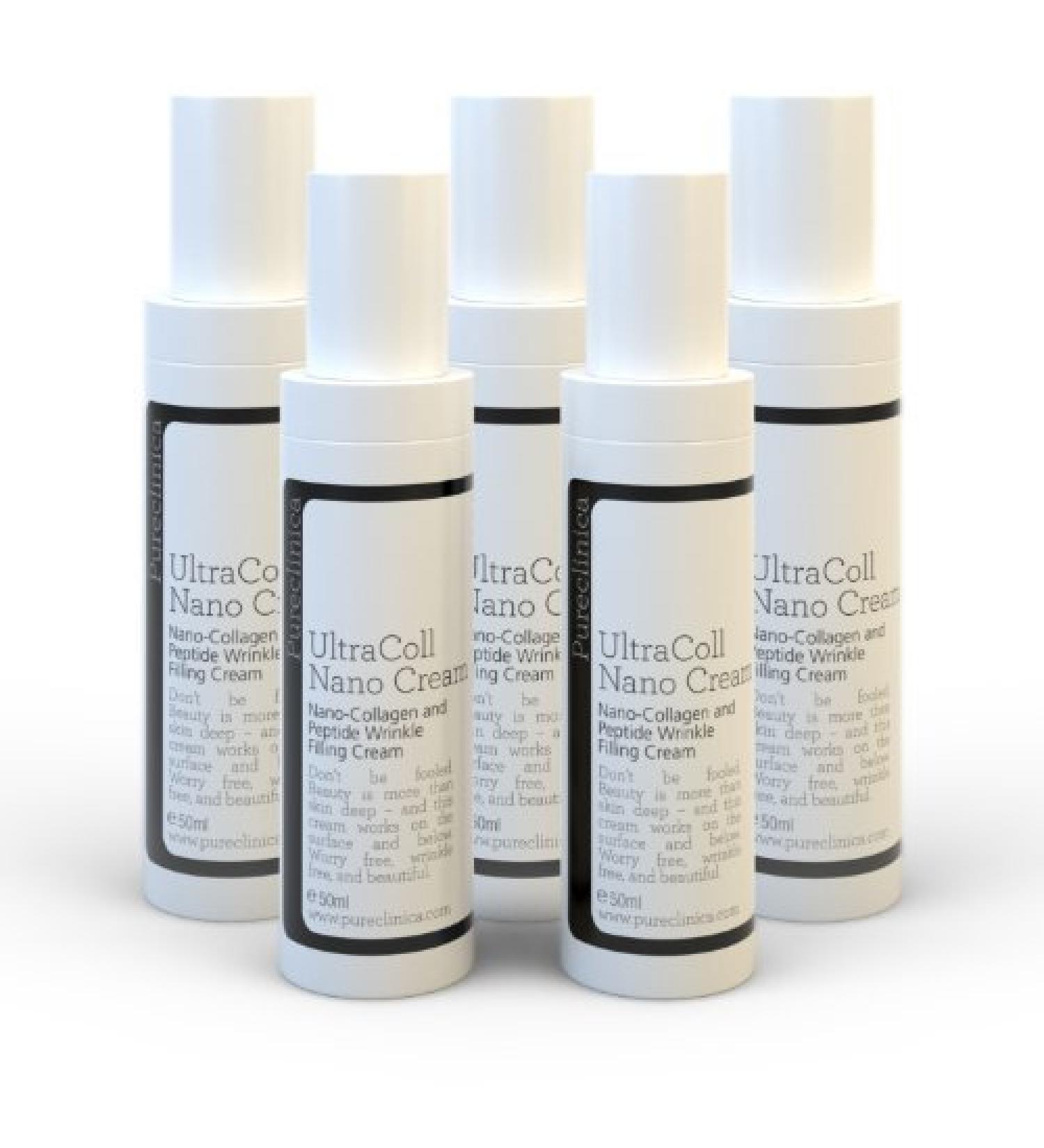 pureclinica Ultracoll Nano Collagen Cream x 5 bottles Marine Collagen Cream The world's only patented anti-aging collagen. Reduces wrinkles on the surface while patented peptides rebuild elastin from within. SKU: UCR1x5