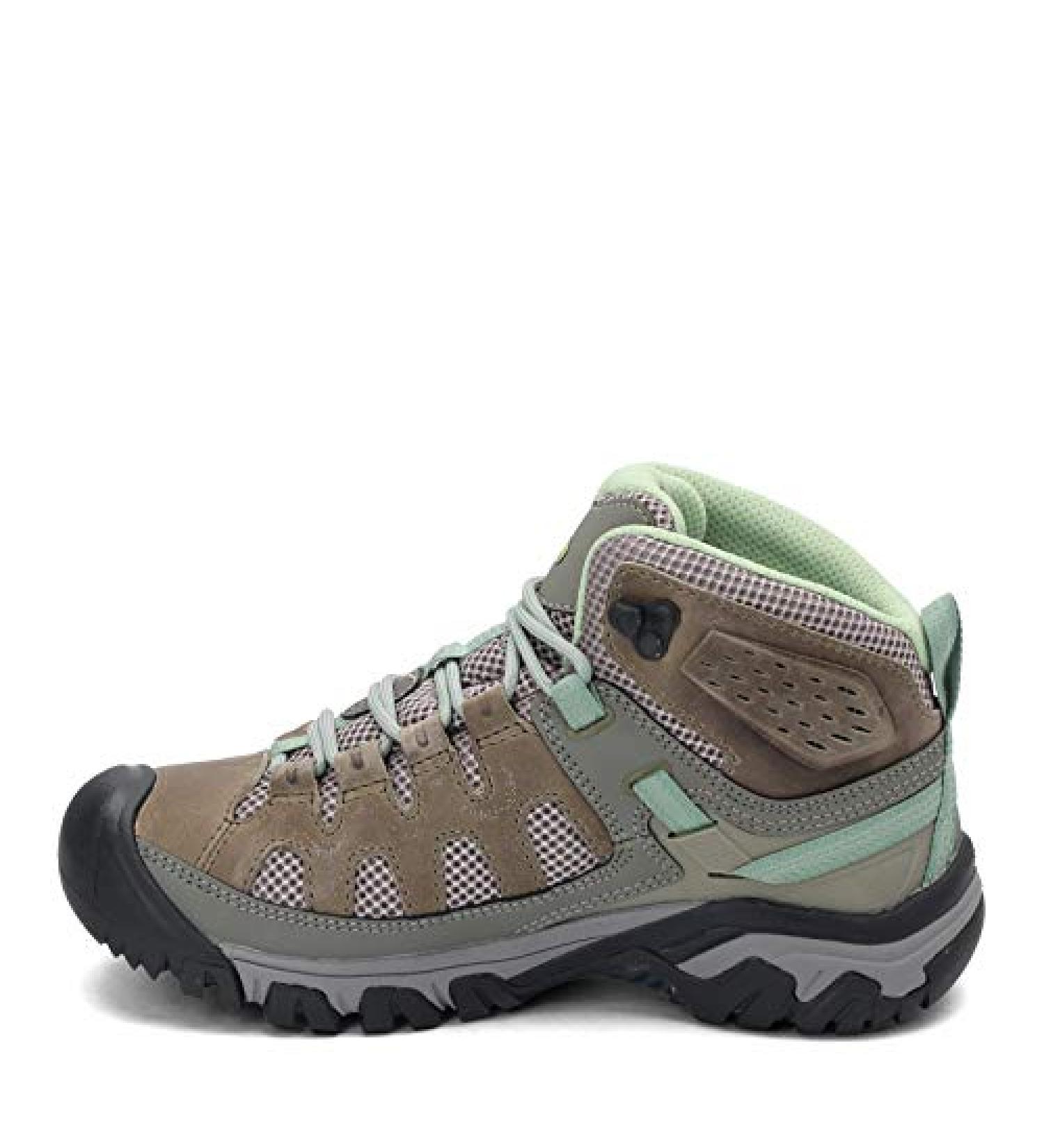 KEEN Women's Targhee Vent Mid Hiking Boots 7.5 - Fumo/Quiet Green | Breathable & Lightweight - Buy Online on GoSupps.com