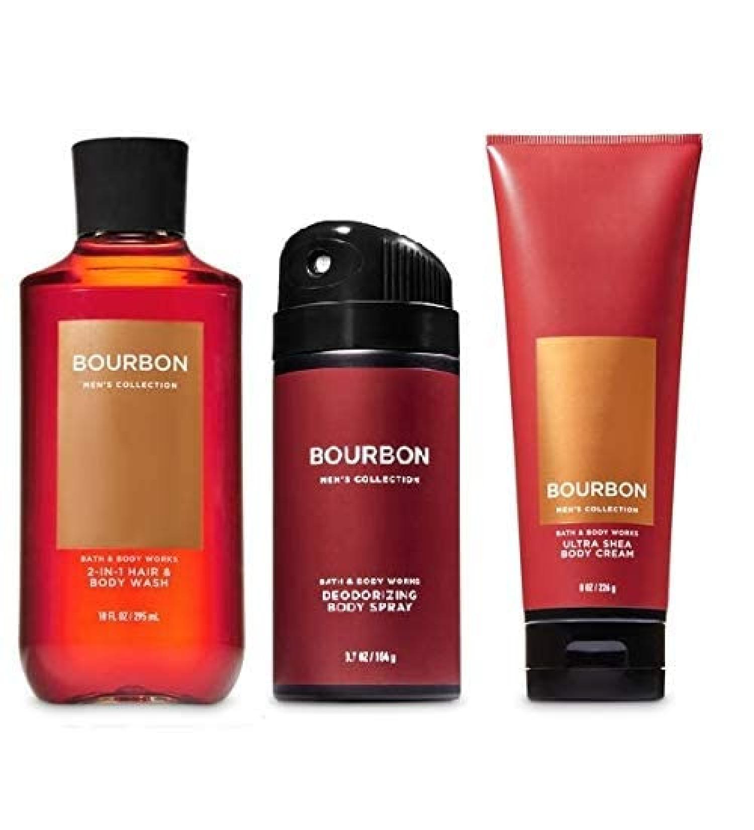 Bath & Body Works Bourbon Gift Set for Men - Body Wash, Cream, Spray - Buy Online on GoSupps.com