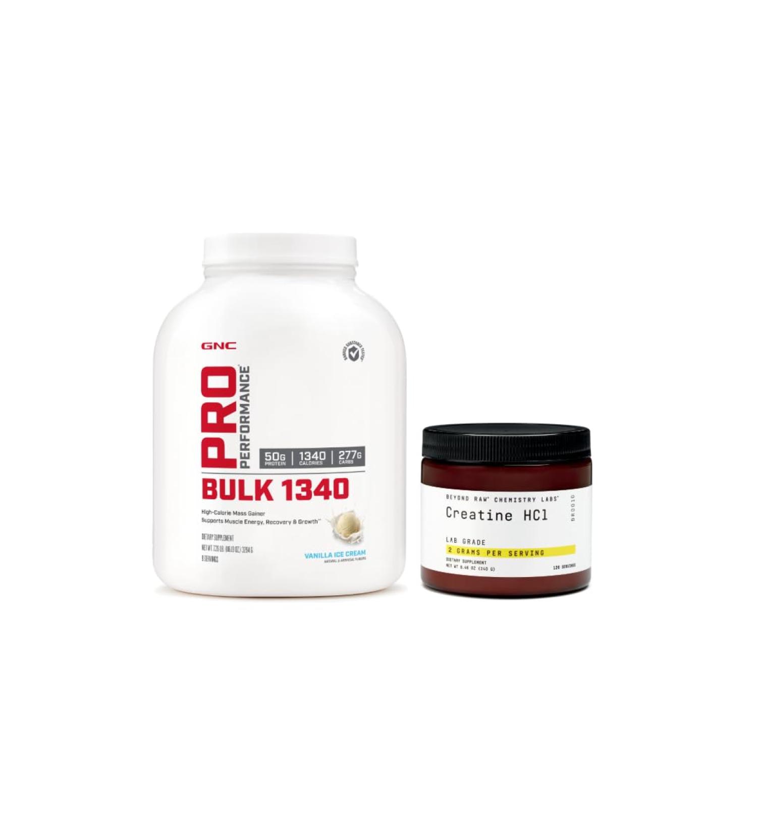 GNC Pro Performance Bulk Vanilla Ice Cream + Beyond Raw Chemistry Labs Creatine HCL - Buy Online on GoSupps.com