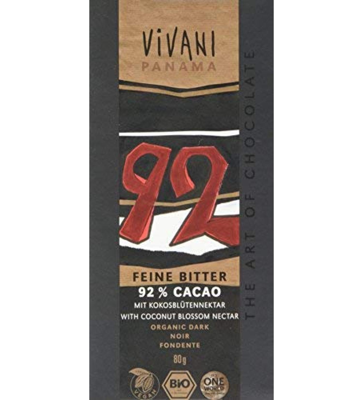 Vivani dark 92% cocoa 80 gx 1 by Vivani
