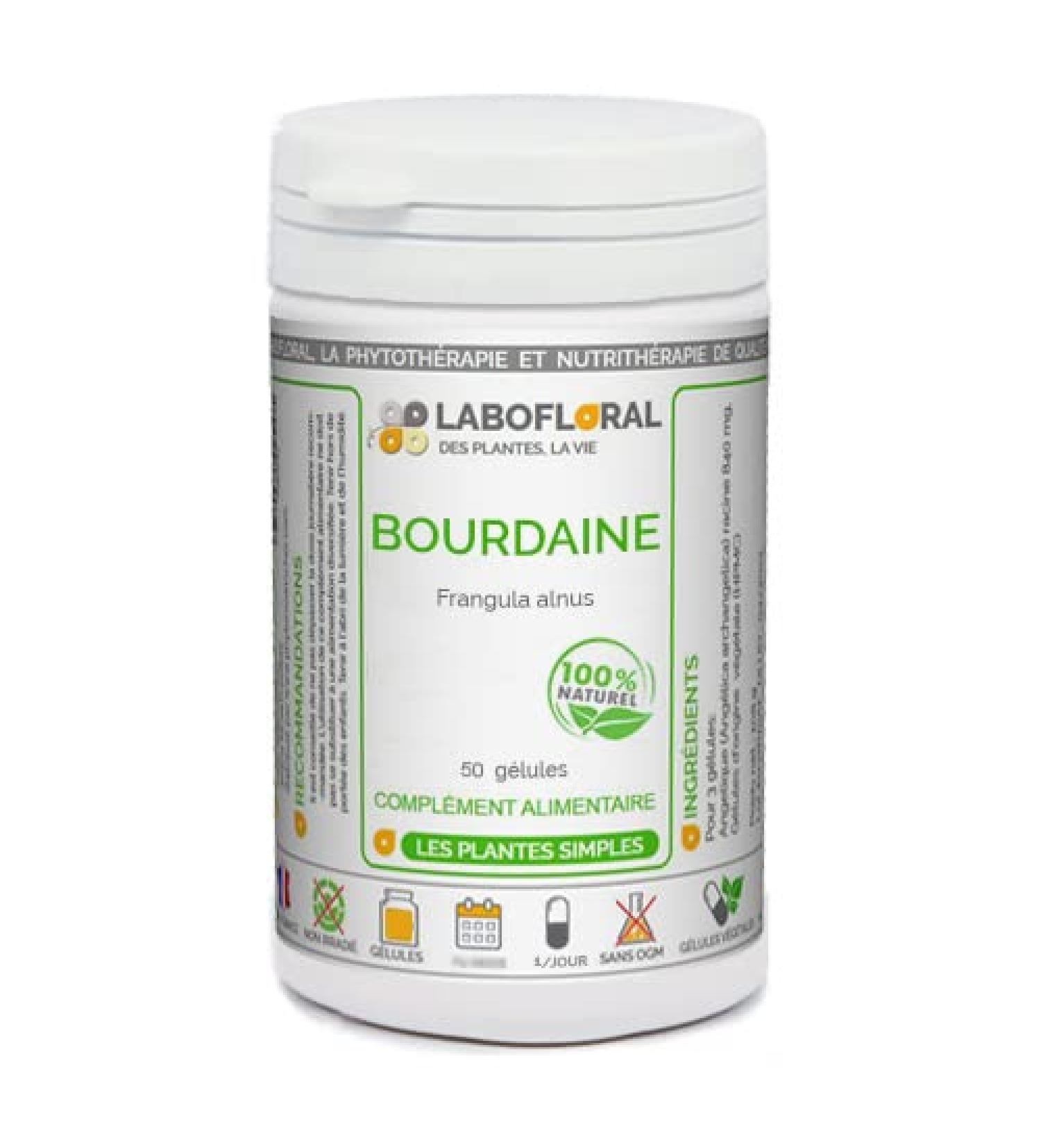 Bourdaine Labofloral 50 Capsules 250 mg - Dietary Supplement - Natural Laxative - Constipation - Made in France
