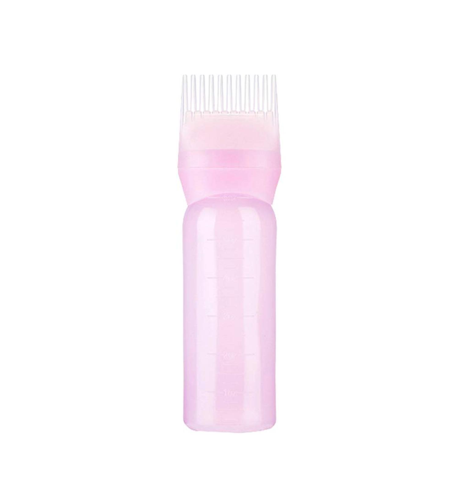 120ML Toothed Dry Shampoo Pot Hair Oil Applicator Bottle Hair Dye Perm Hairdressing with Scale Perm Hair Dye Bottle Squeeze Root Bottle Hair Dye Brush Bottle (Pink) - Buy Online on GoSupps.com