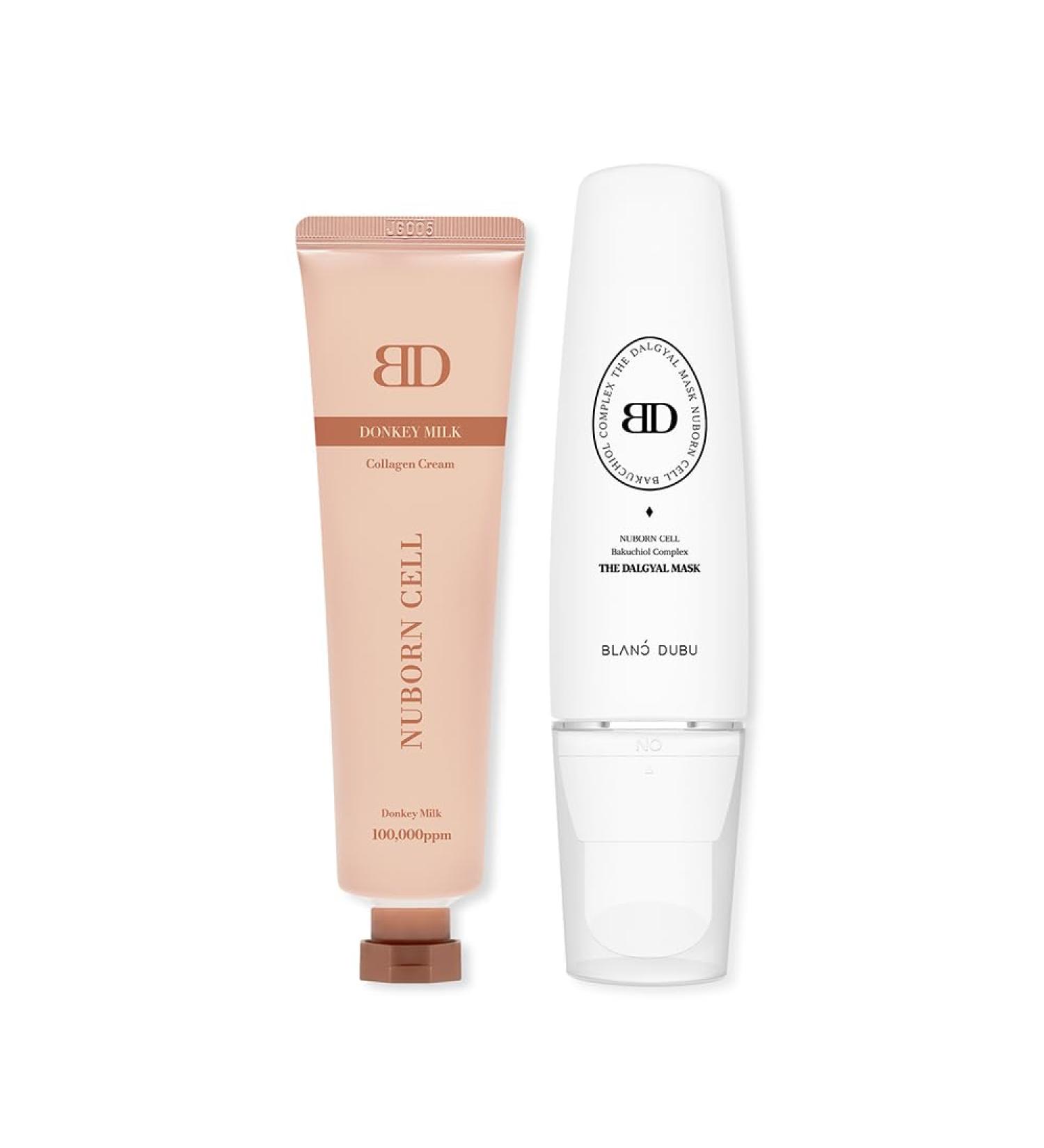BLANC DUBU Nuborn Cell Peel and Seal Duo Donkey Milk Collagen Cream & Bakuchiol Dalgyal Peel-Off Mask for Hydrating Smoothing and Refining Texture 2.2 fl. oz. + 2.2 fl. oz. - Buy Online on GoSupps.com