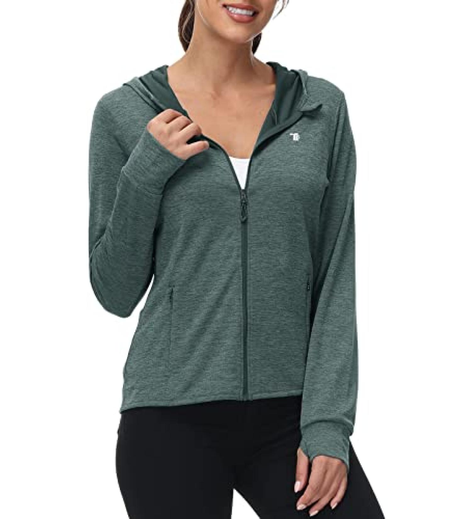Rdruko Women's UPF 50+ Sun Protection Full Zip Outdoor Jacket - Cyan Large - Buy Online on GoSupps.com