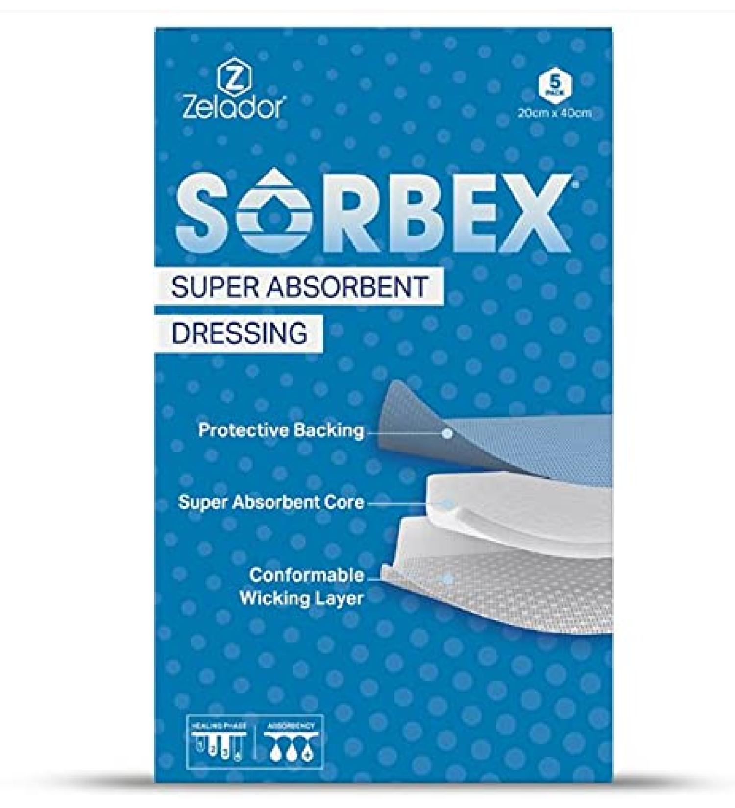 Sorbex Super Absorbent Dressing Pad 20x40cm | For Moderate to Heavy Exuding Wounds - Buy Online on GoSupps.com