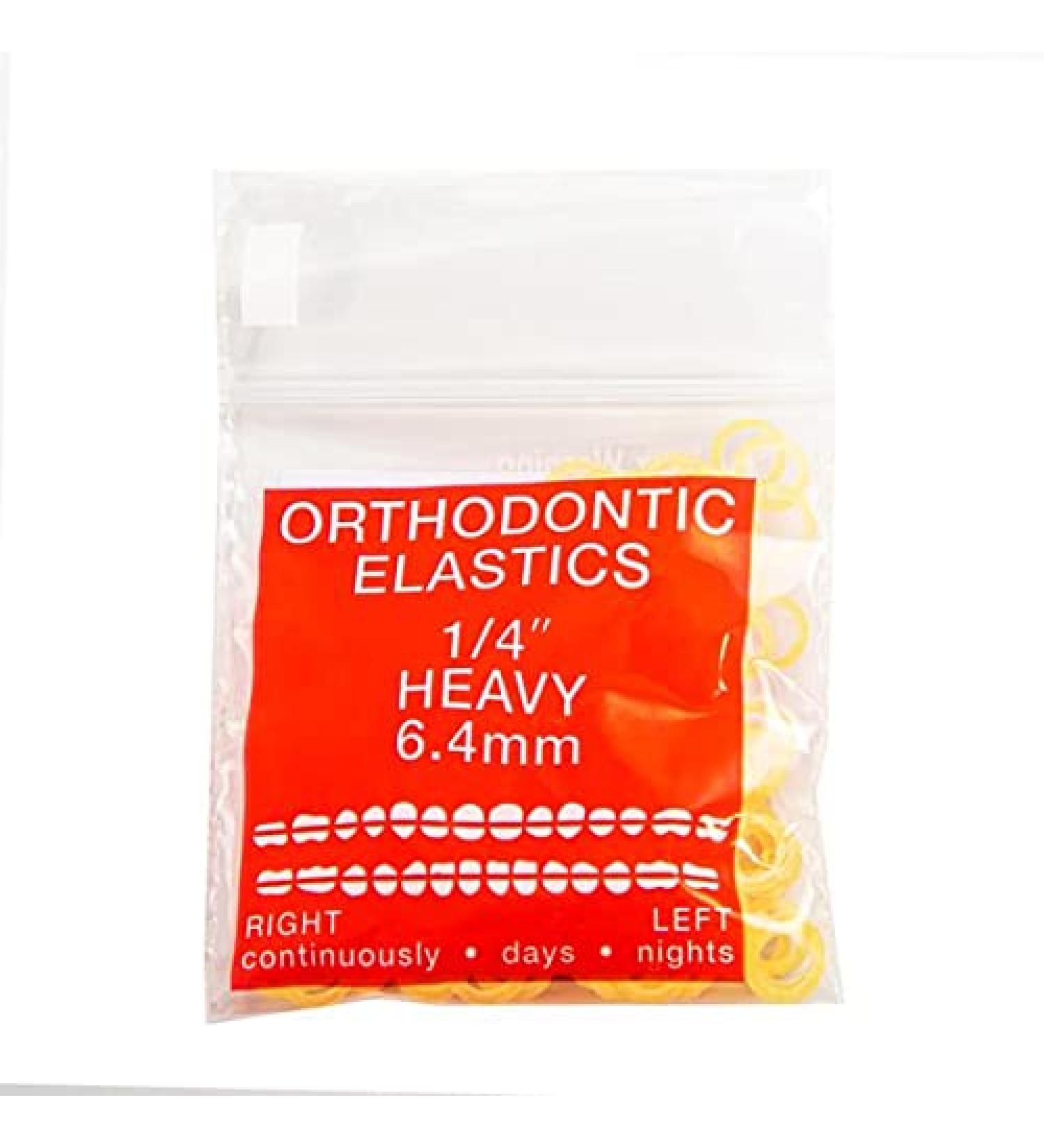 Orthodontic Elastics 1/4 Inch Heavy Intraoral Elastic Bands Latex Dental Rubber Bands Made in USA