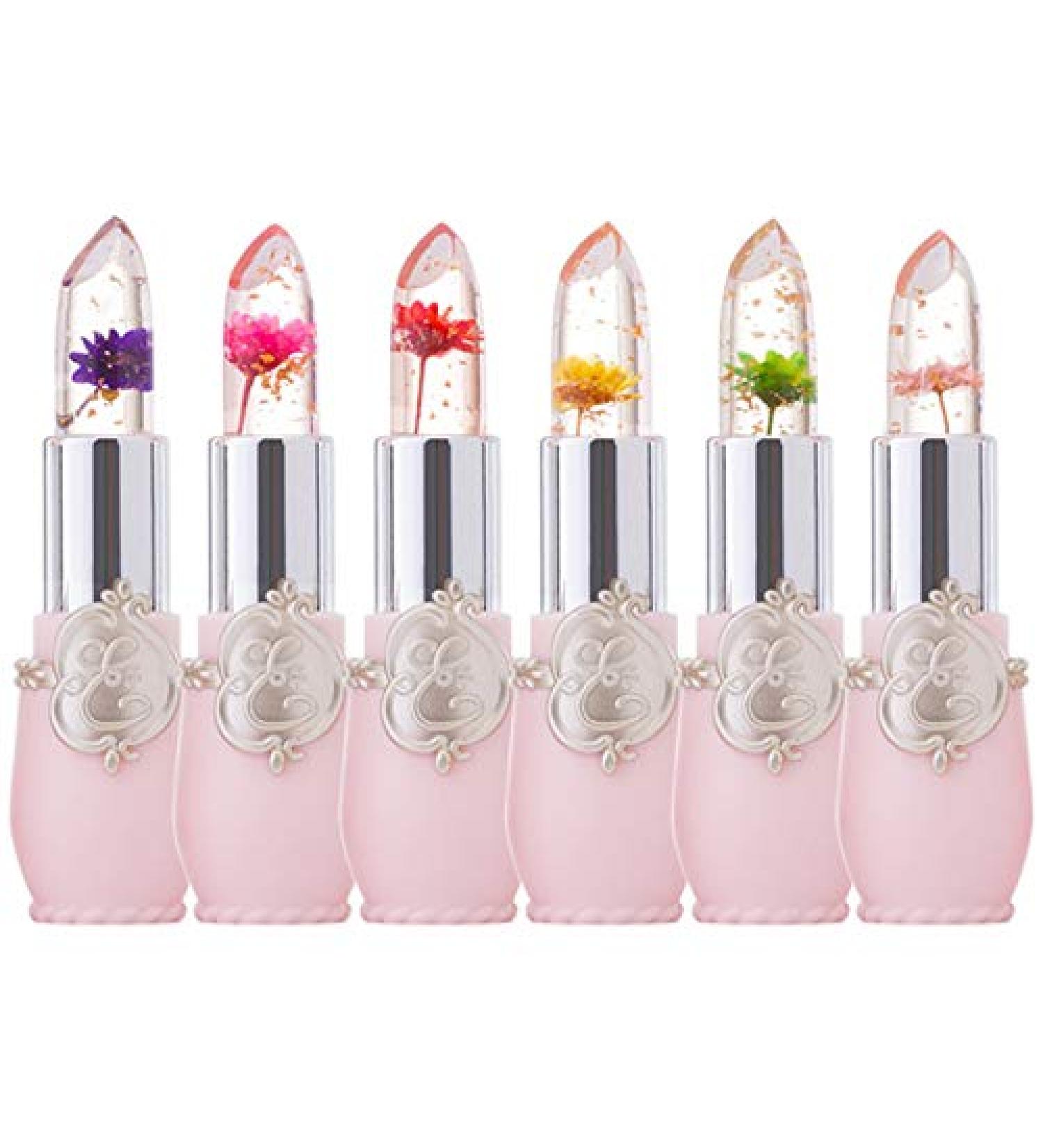 6 Pcs Flower Jelly Lipstick Set - Long Lasting Moisturizing Lip Balm with Magic Color Change - Nutritious Lip Gloss - Temperature Activated - Buy Online on GoSupps.com
