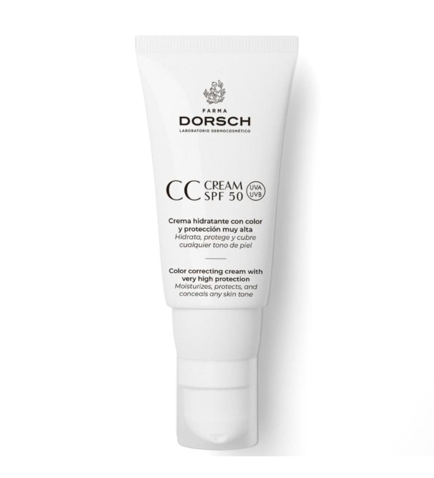 KaRfer FARMA DORSCH - CC Cream Hidratante Correctora con Color y Protecci n SPF 50- Crema Hidratante Facial Mujer Protector Solar 50 - Crema Antimanchas. Crema facial mujer con Vitamina C y E (50 ml) - Buy Online on GoSupps.com