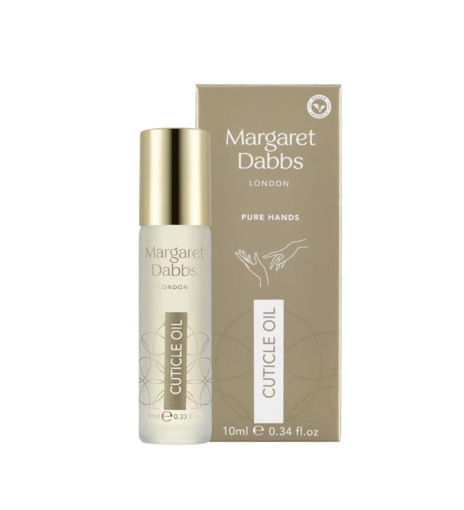 Margaret Dabbs Pure Cuticle Oil Fast Absorbing Rollerball Oil to Restore Healthy Cuticles with Jojoba Oil and Borage Seed Oil 10ml