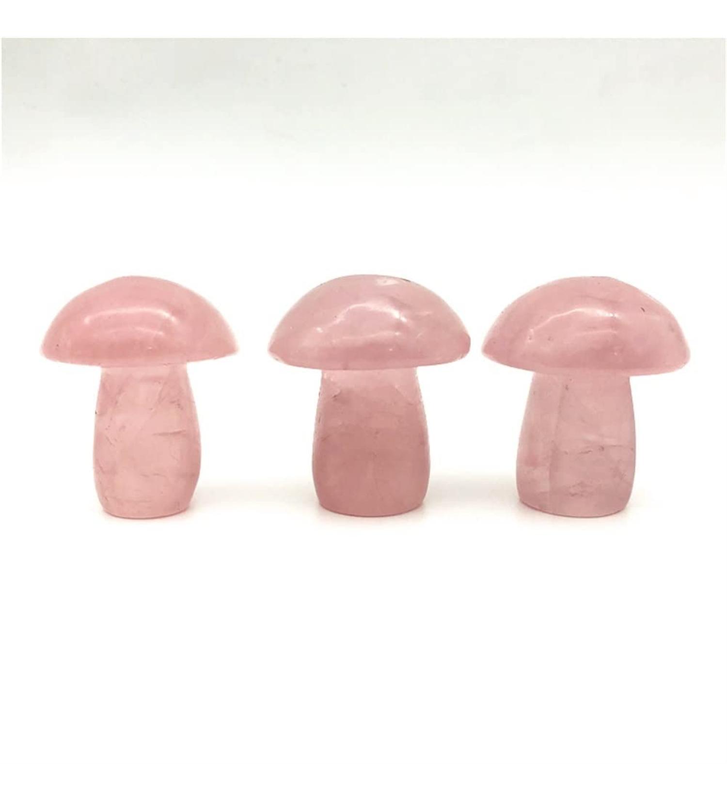 1 Pack Natural Large Pink Rose Quartz Crystal Mushroom Polished Stones Suitable for Home Home Collections - Buy Online on GoSupps.com