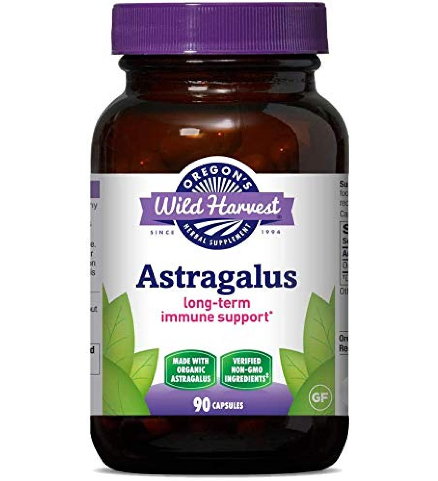 Oregon's Wild Harvest Astragalus - 90 Gelatin Capsules | Immune Support & Herbal Wellness - Buy Online on GoSupps.com