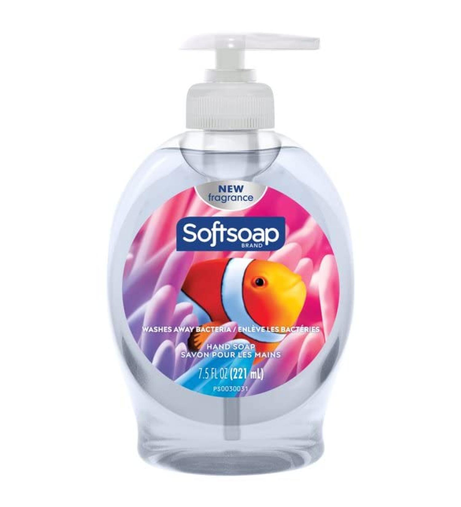 Softsoap Aquarium Liquid Soap - 7.5 fl oz (221.8 mL) - Push Pump Dispenser - Moisturizing Anti-Bacterial - Clear - Buy Online on GoSupps.com