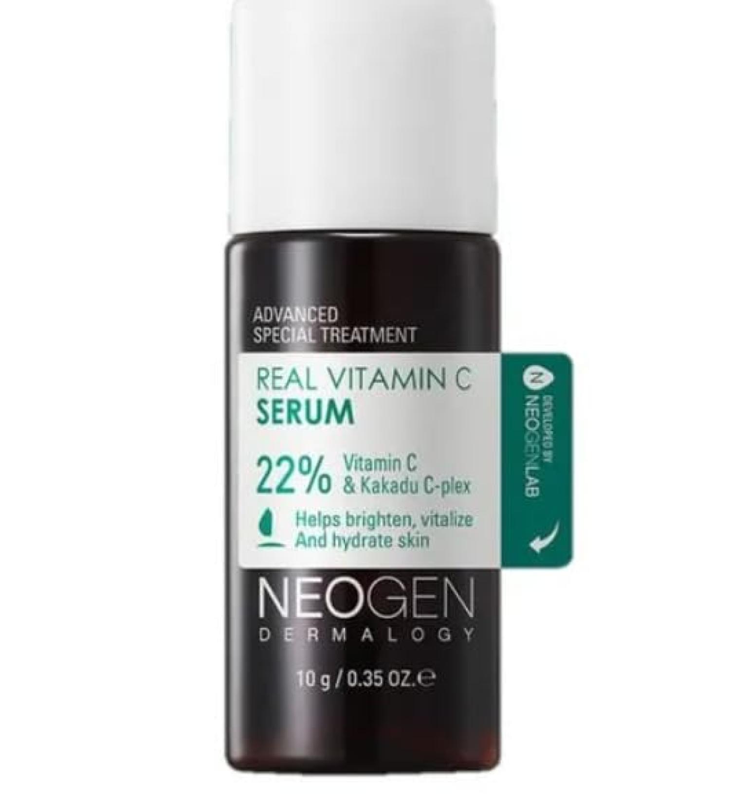 Korean Beauty Vitamin C Serum for Face - Brightening Revitalizing Serum with 22% Pure Ascorbic Acid Ferulic Acid Zinc & Niacinamide - Vegan Korean Skin Care (1 Trial Size - .35 fl oz)