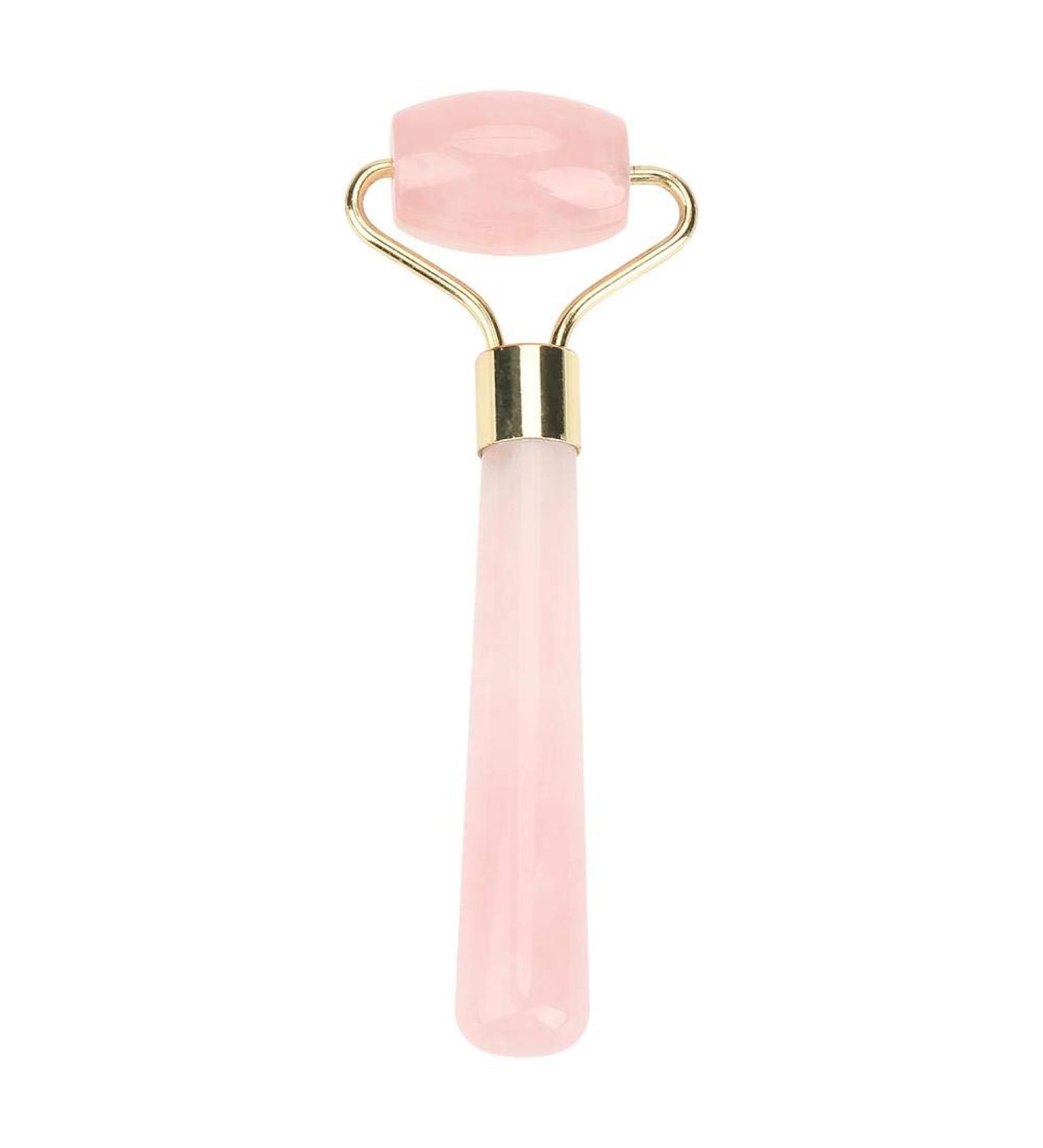 Jade & Rose Quartz Massage Roller - Facial & Body Skincare Tool for Relaxation & Firming | Slimming Crystal Roller - Buy Online on GoSupps.com