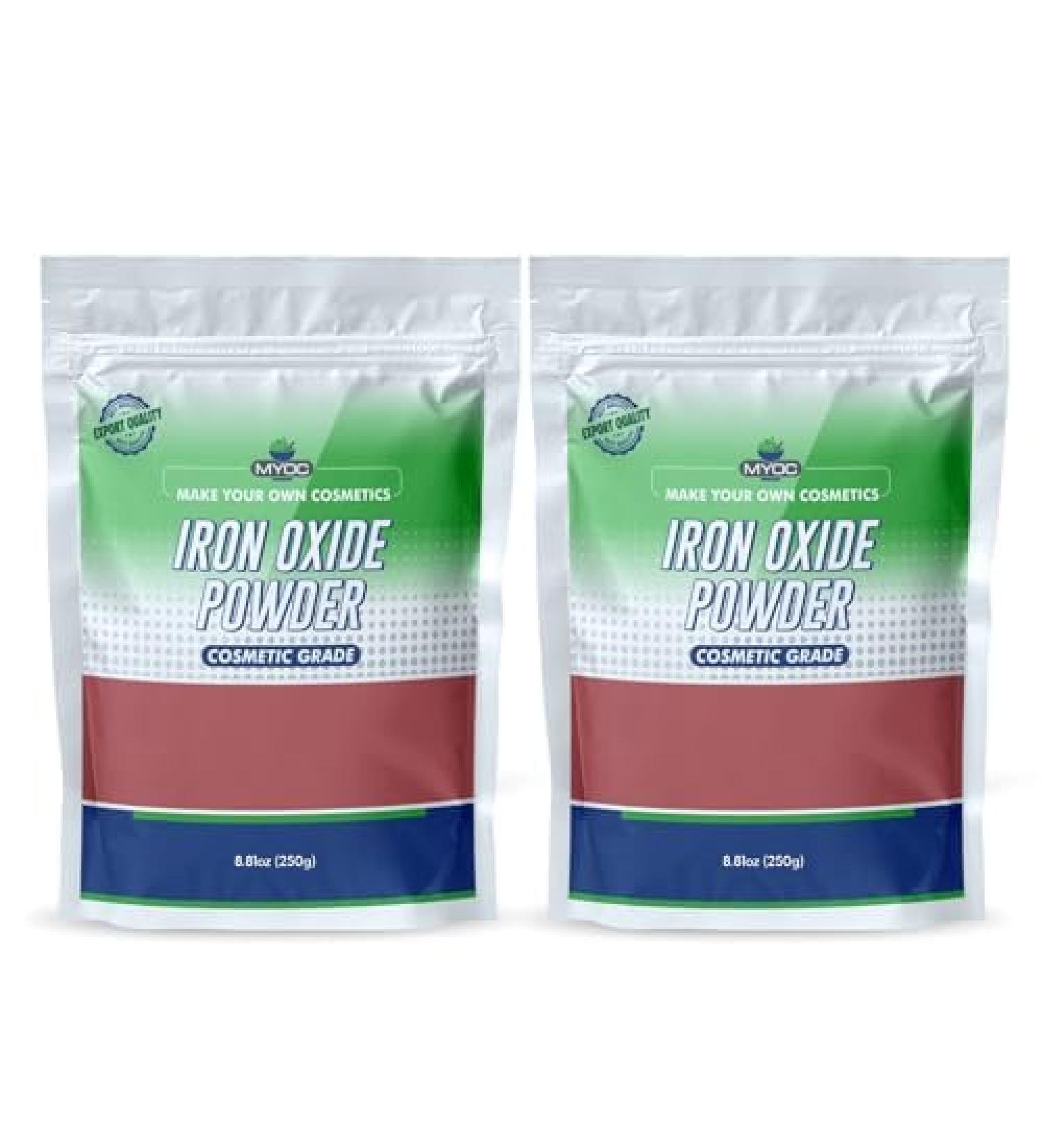 Myoc Iron Oxide Powder 250 Gm(8.81 Oz) Pack of 2 Iron Oxide Powder Cosmetic Grade Iron Oxide Powder for Pigment Iron Oxide Powder for Sunscreen Iron Oxide Powder for Makeup Iron Oxide for Potte