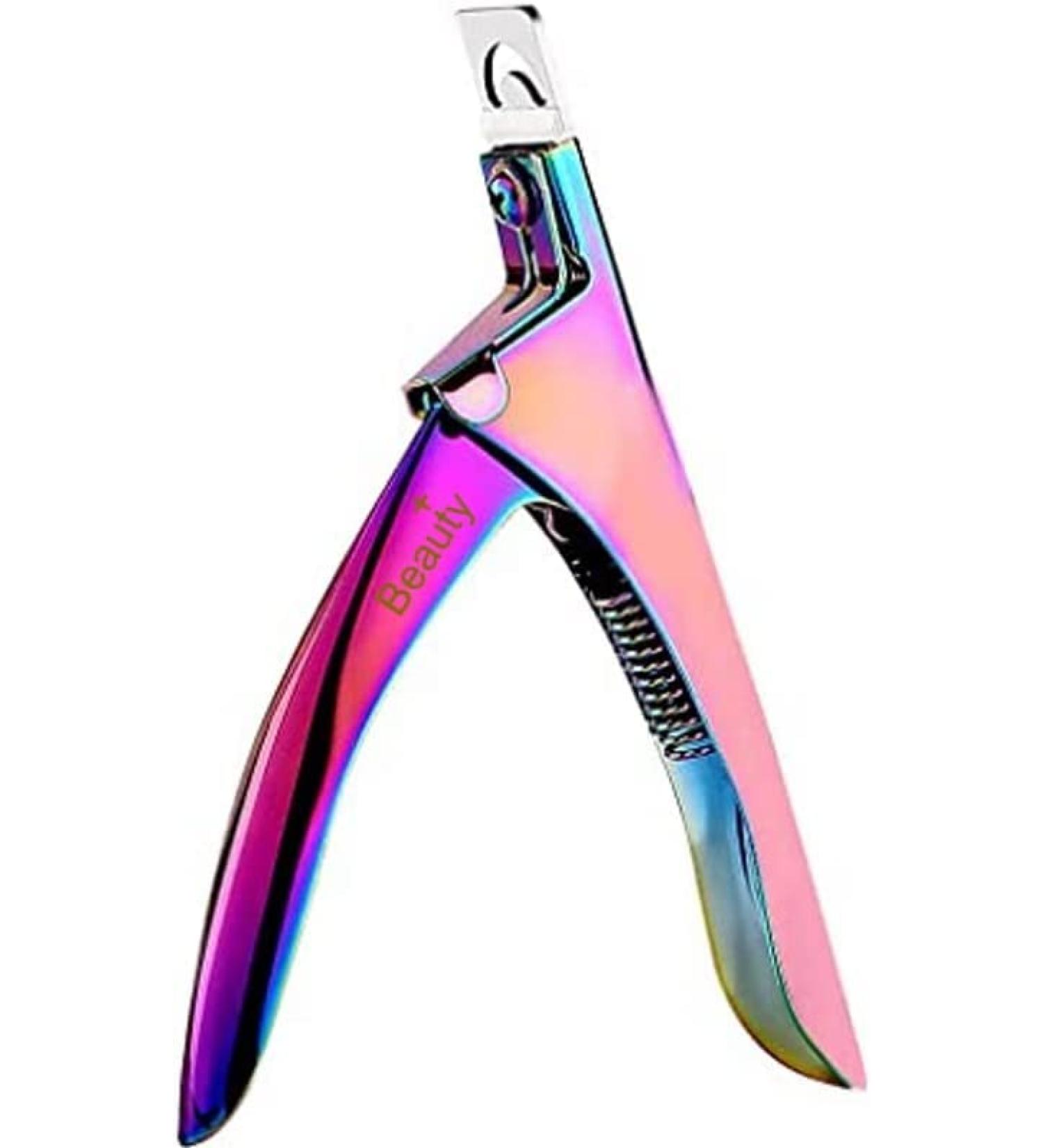 Acrylic False Nail Clipper Stainless Steel Multicolour Nail Tip Cutter Trimmer Fake Nail Clippers Beauty+