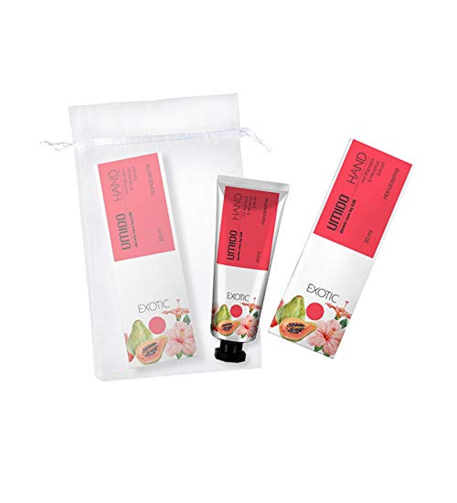 Umido Beautyet |1x hand cream 30 ml papaya & hibiscus extract | without silicones parabens paraffins mineral oils |1x organza bags |Hand lotion |Care cream |Lotion |Skin care (6-cyns)