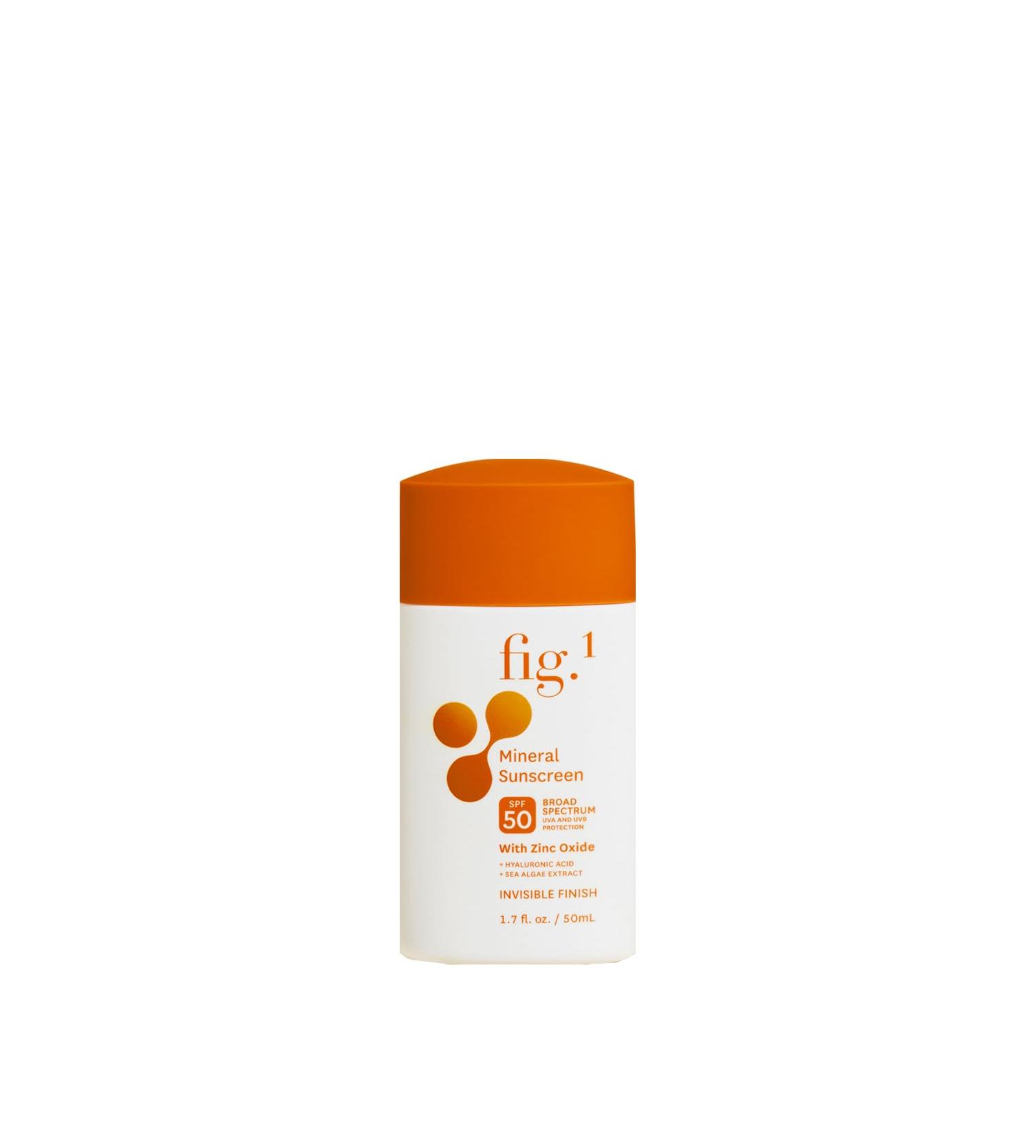 Fig.1 Mineral Sunscreen SPF 50 - Invisible Fast Absorbing Broad Spectrum Face Protection with Zinc Oxide & Hyaluronic Acid - 50ml - Buy Online on GoSupps.com