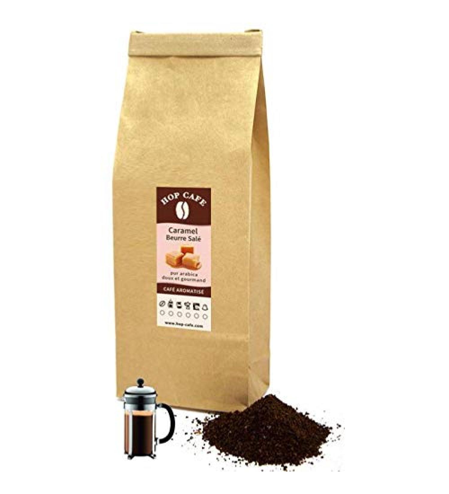 HOP CAFE HOP CAFE - Ground Coffee - Salted Caramel Flavor - 250g French Press