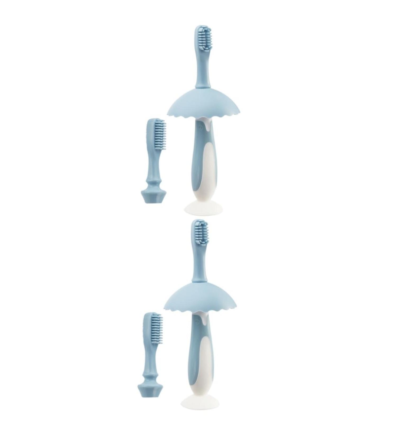 Minkissy 2 Sets Silicone Toothbrush Bite Toys for Babies | Infant Training Oral Care Accessories in Earth Colors - Buy Online on GoSupps.com