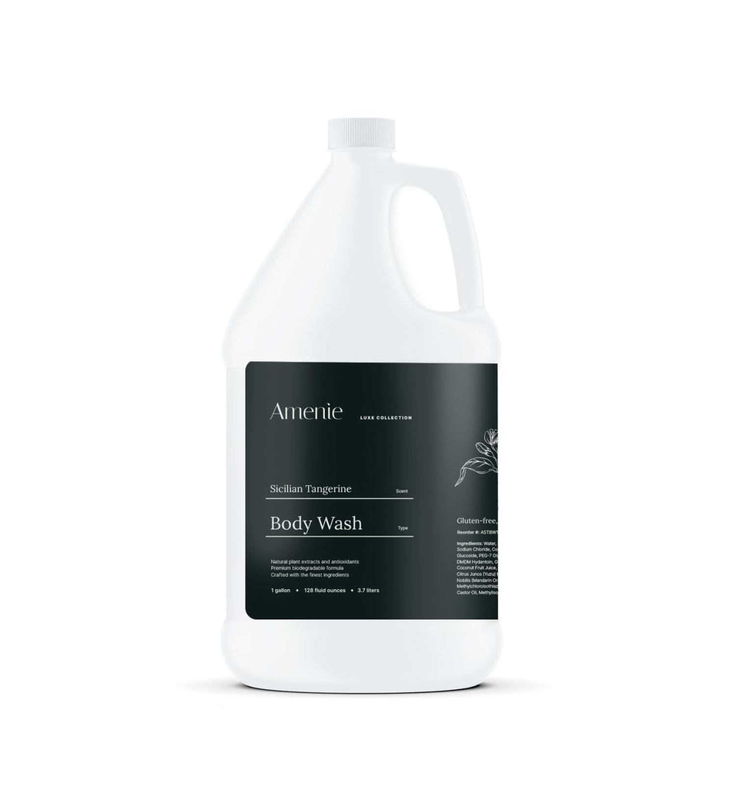 Body Wash Sicilian Tangerine Refreshing & Cleansing Shower Gel with Citrus Scent Enriched with Aloe Vera & Essential Oils 1 Gallon Bulk Refill (128 Fl Oz) 128 Fl Oz (Pack of 1)