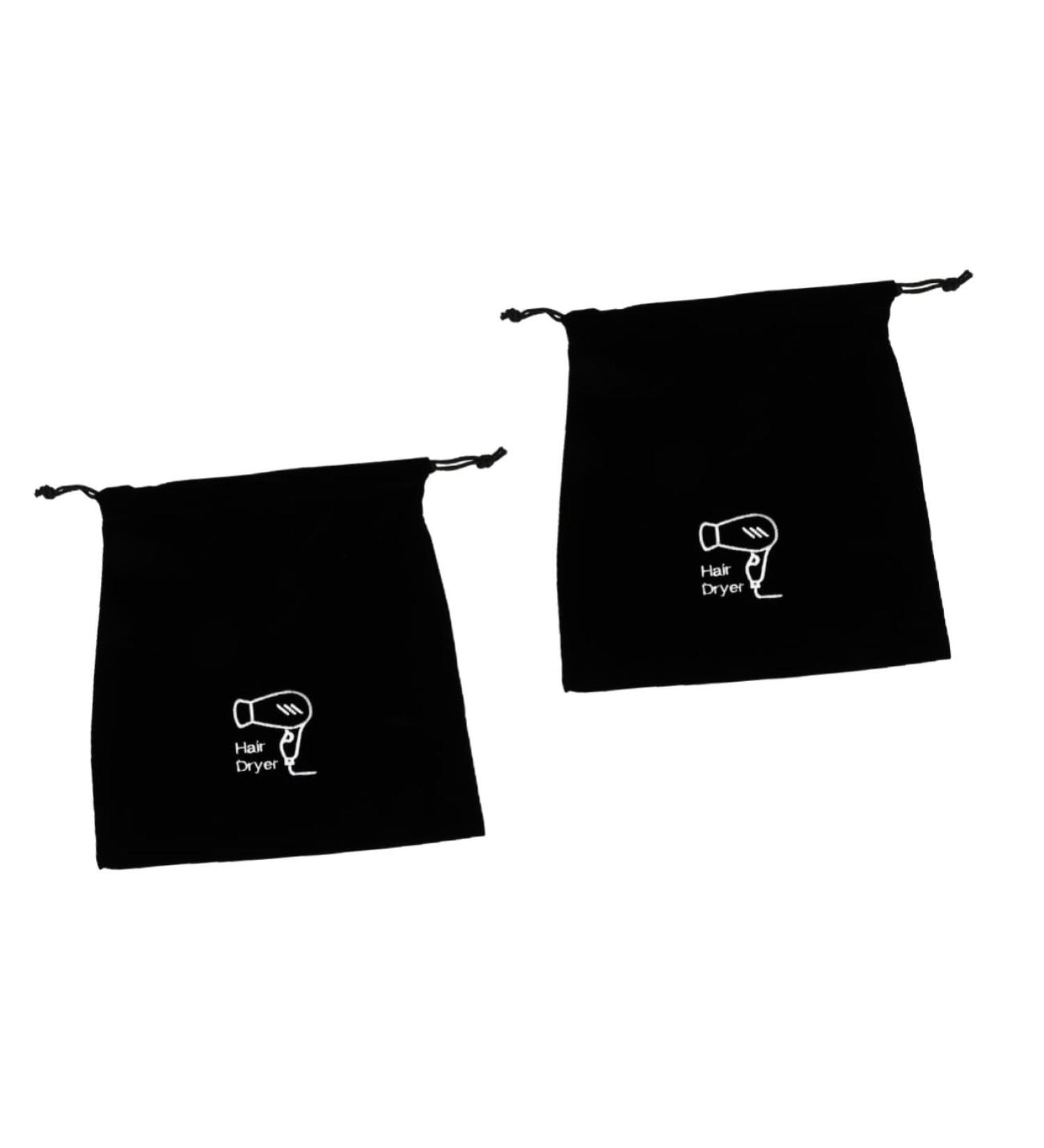 BIUDECO 2 Pcs Hair Dryer Storage Bag Organizer Portable Hair Dryer Product Jewelry Tool Purse Flannel Black - Buy Online on GoSupps.com