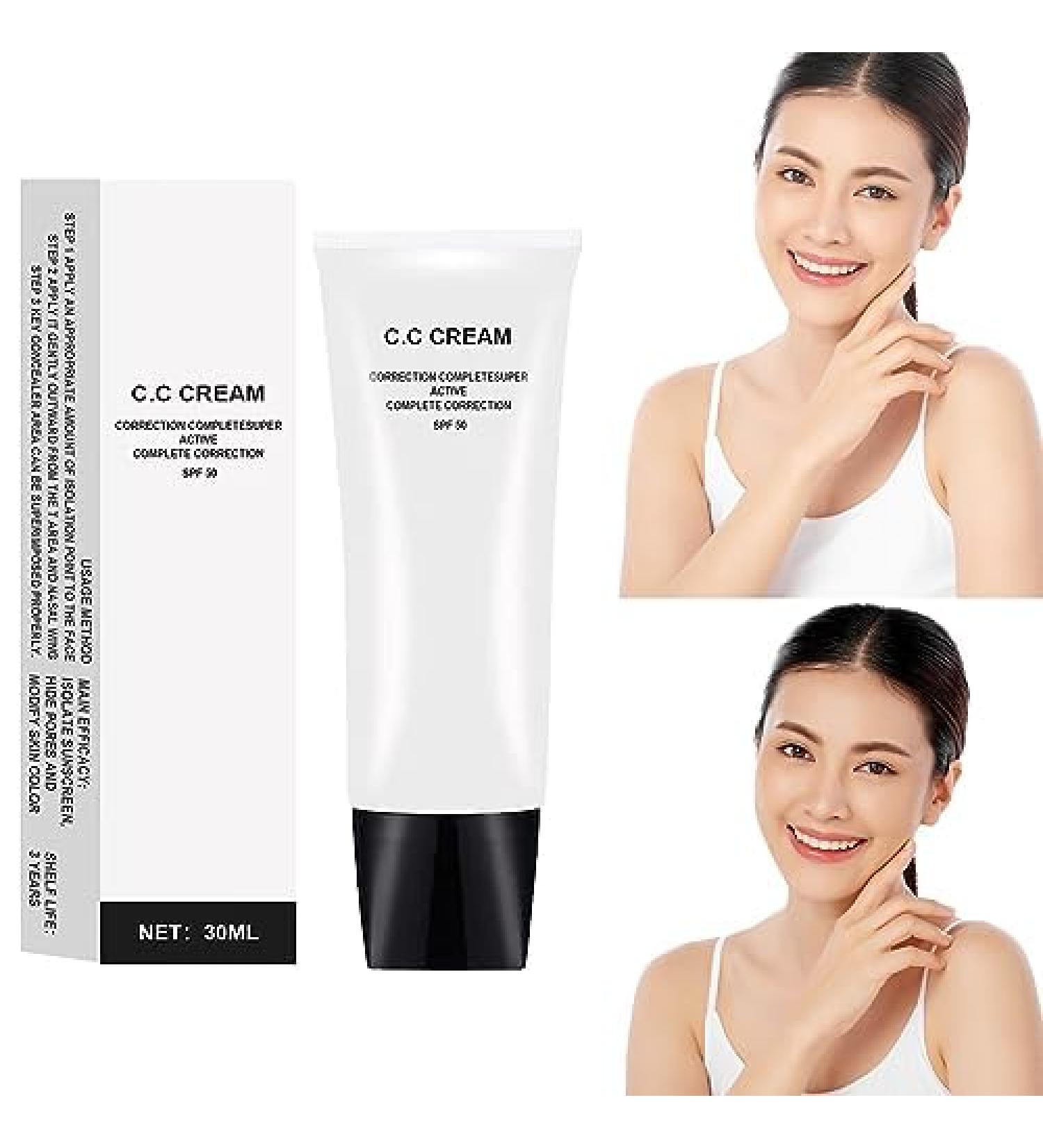 WMZWY Skin Tone Adjusting CC Cream SPF 50 Colour Correcting Self Adjusting for Mature Skin Cosmetics Pre-makeup Primer Moisturizing Concealer Brightening Skin Tone (Ivory white) - Buy Online on GoSupps.com