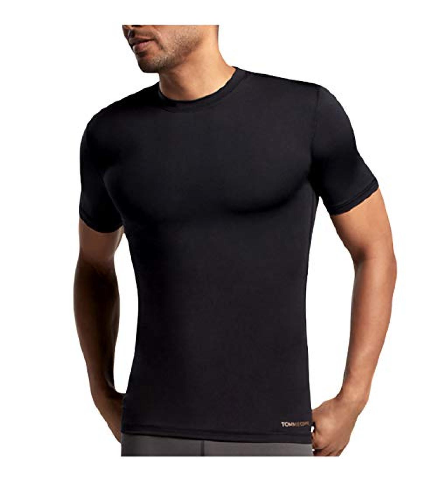 Tommie Copper Men's Core Compression Short Sleeve Crew Neck Shirt | UPF 50, Breathable Base Layer for Sports and Gym Support - X-Large Black - Buy Online on GoSupps.com